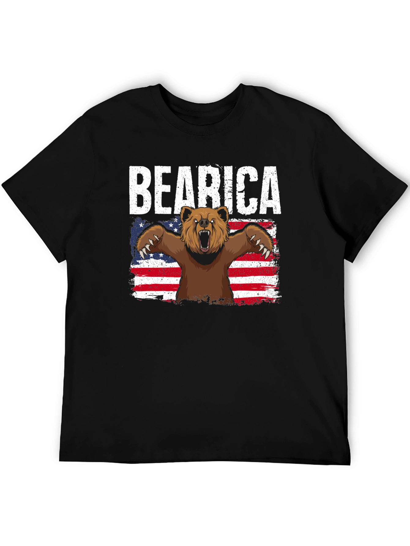 Camiseta Negra Bearica Diseño Oso Americano