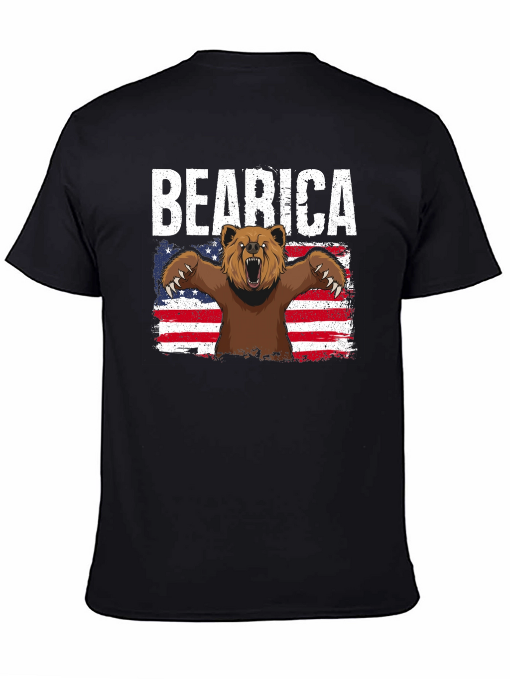 Camiseta Negra Bearica Diseño Oso Americano