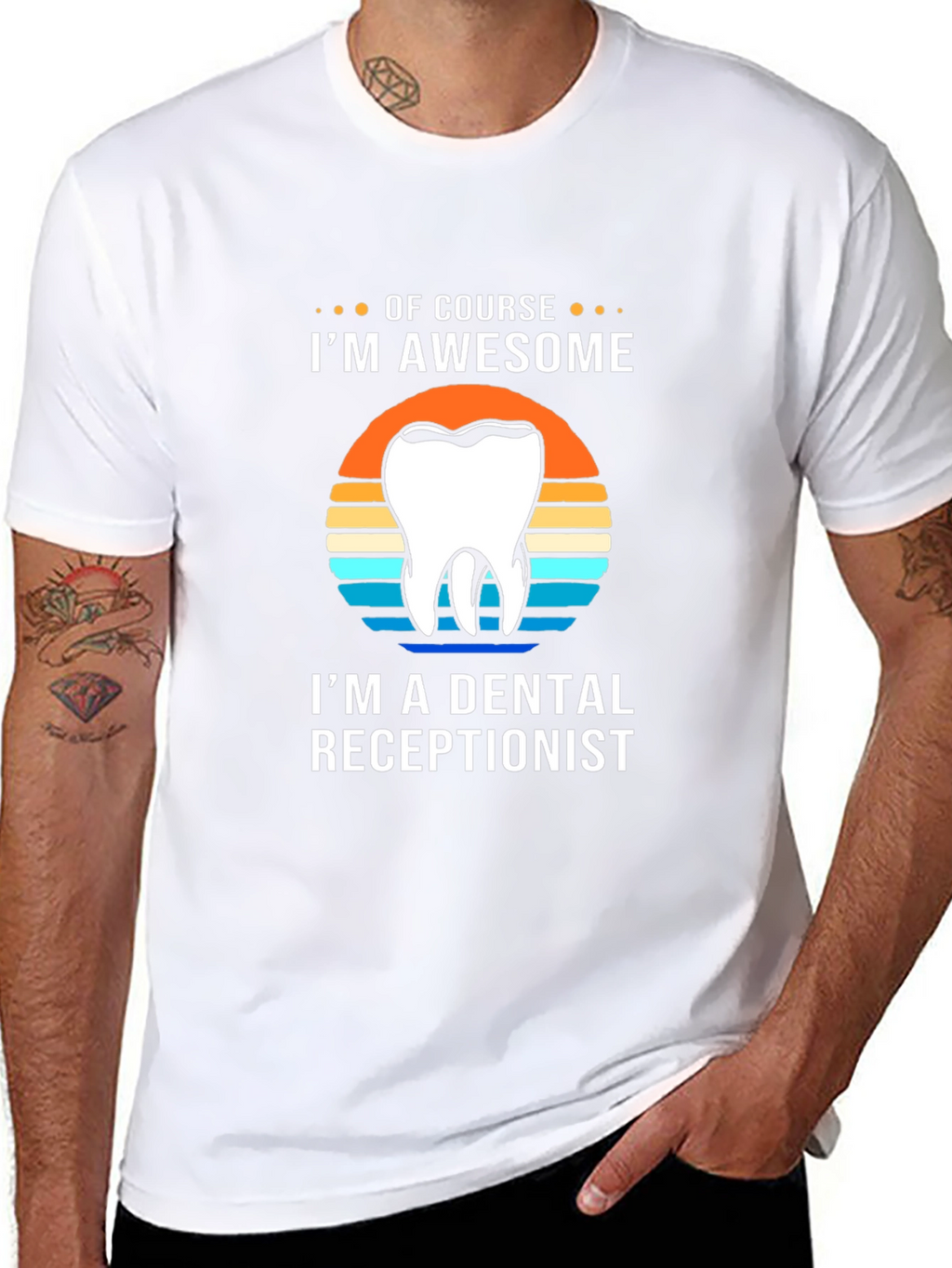 Camiseta Dental Receptionist Awesome