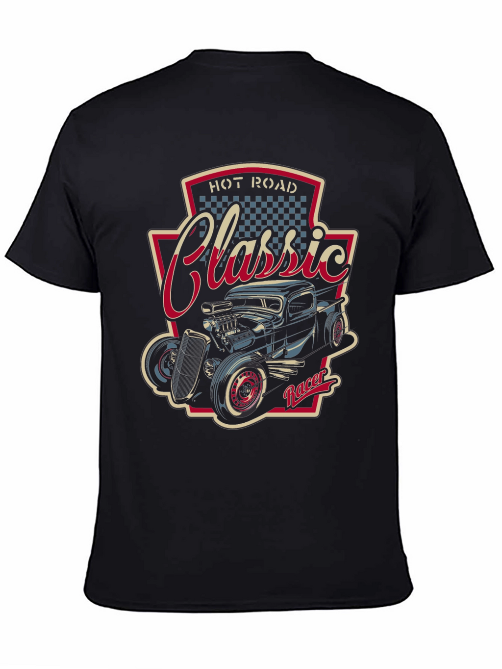 Camiseta Negra Clásica Hot Rod Racer