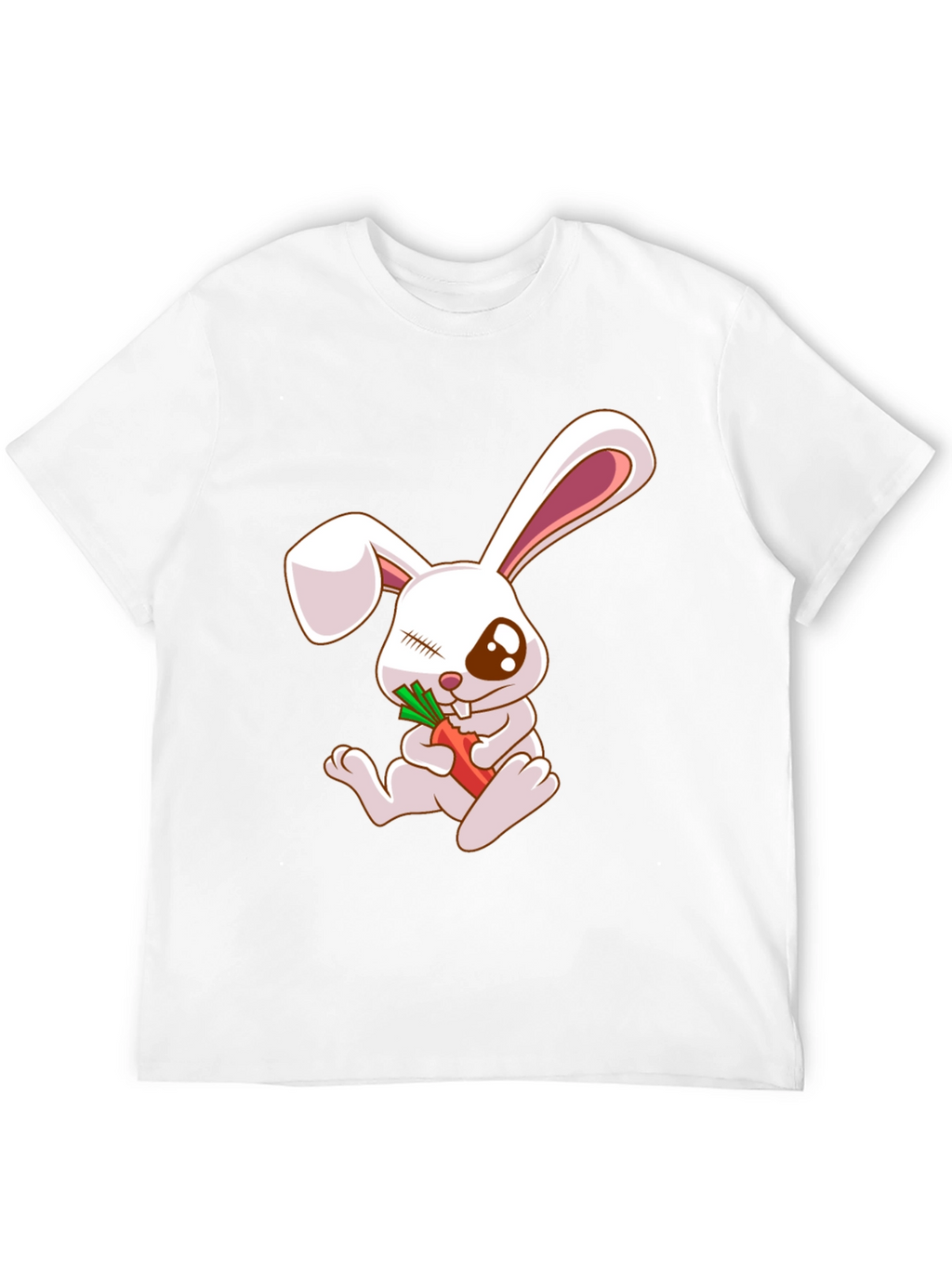 Camiseta Negra con Conejo y Zanahoria