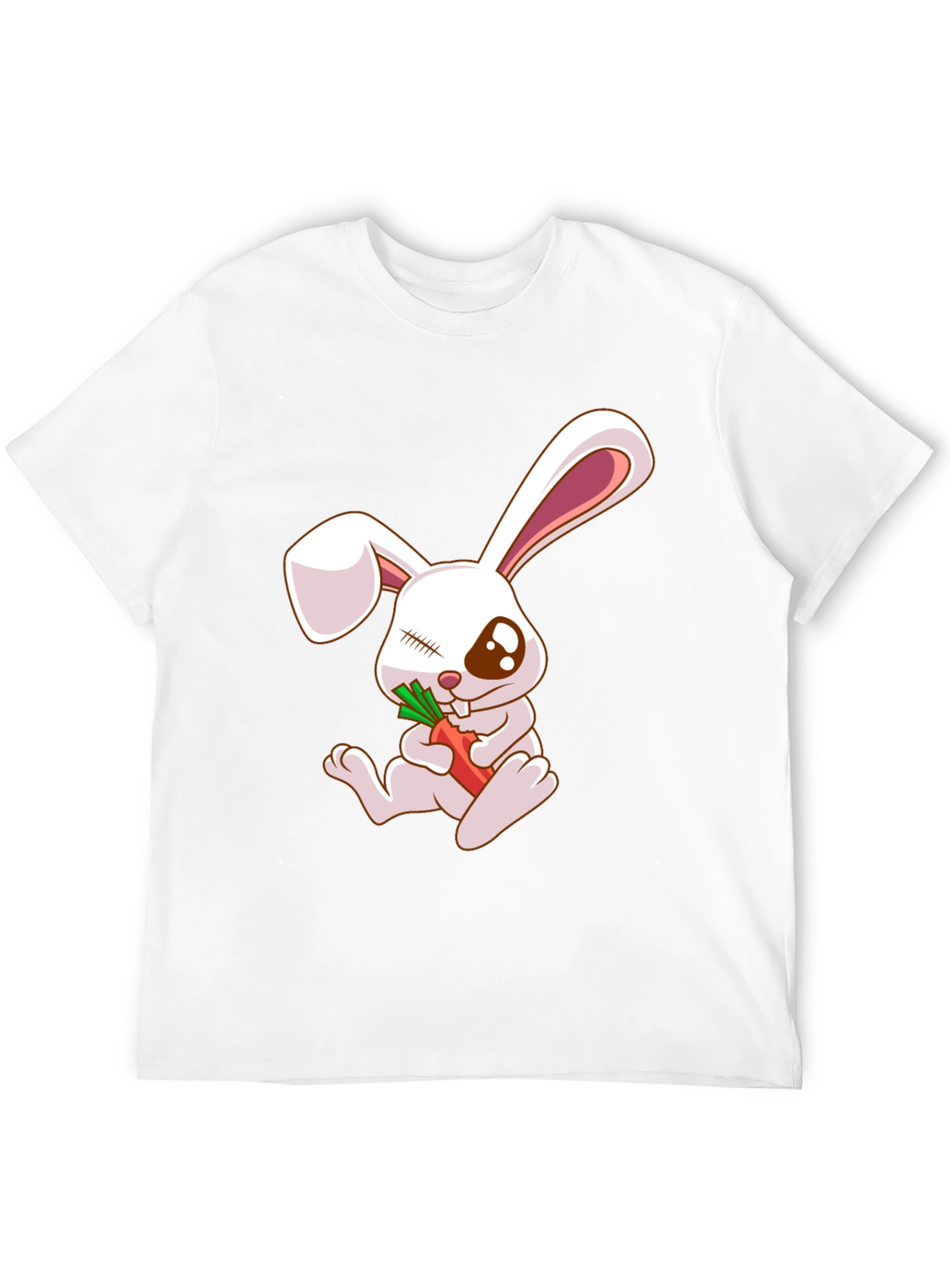 Camiseta Negra con Conejo y Zanahoria