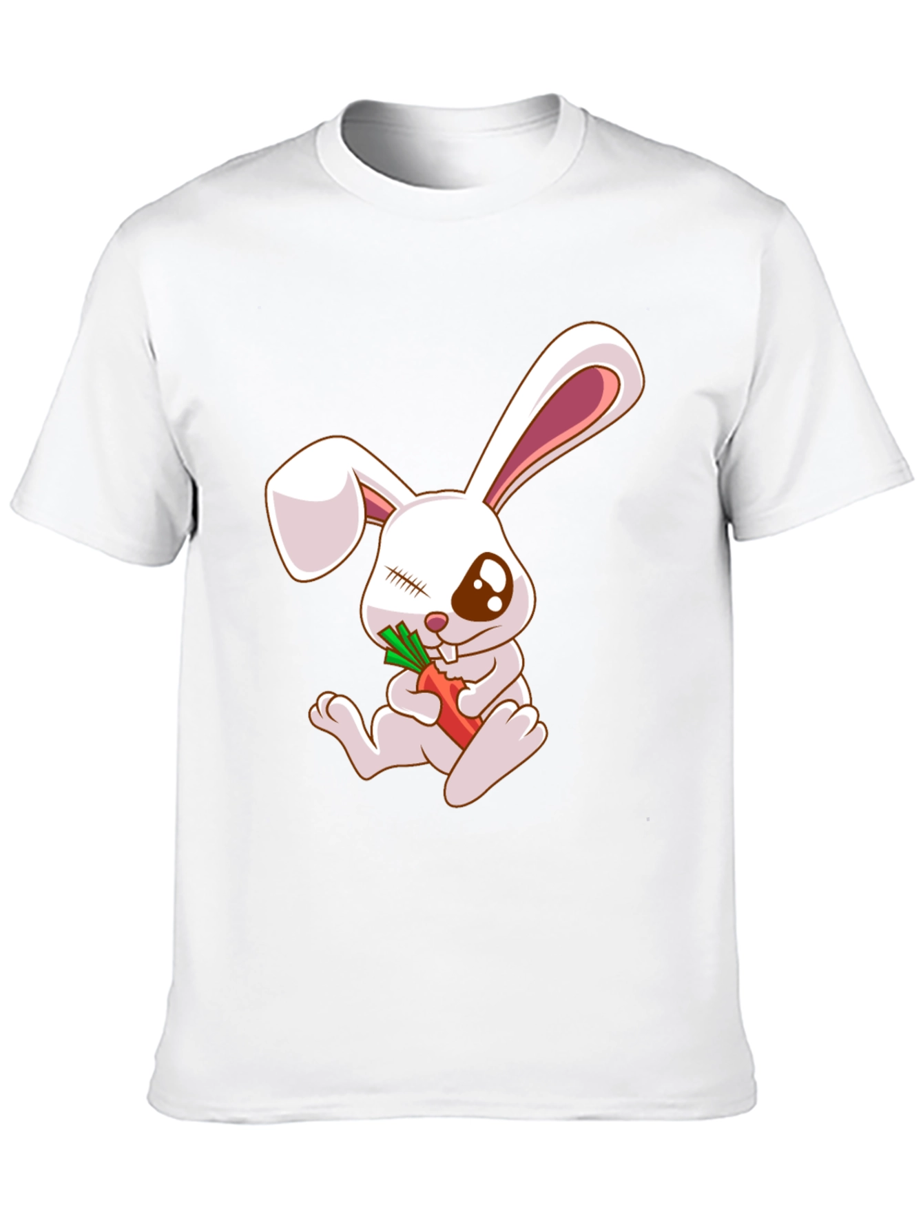 Camiseta Negra con Conejo y Zanahoria