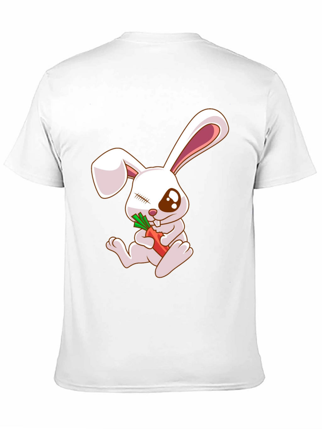 Camiseta Negra con Conejo y Zanahoria