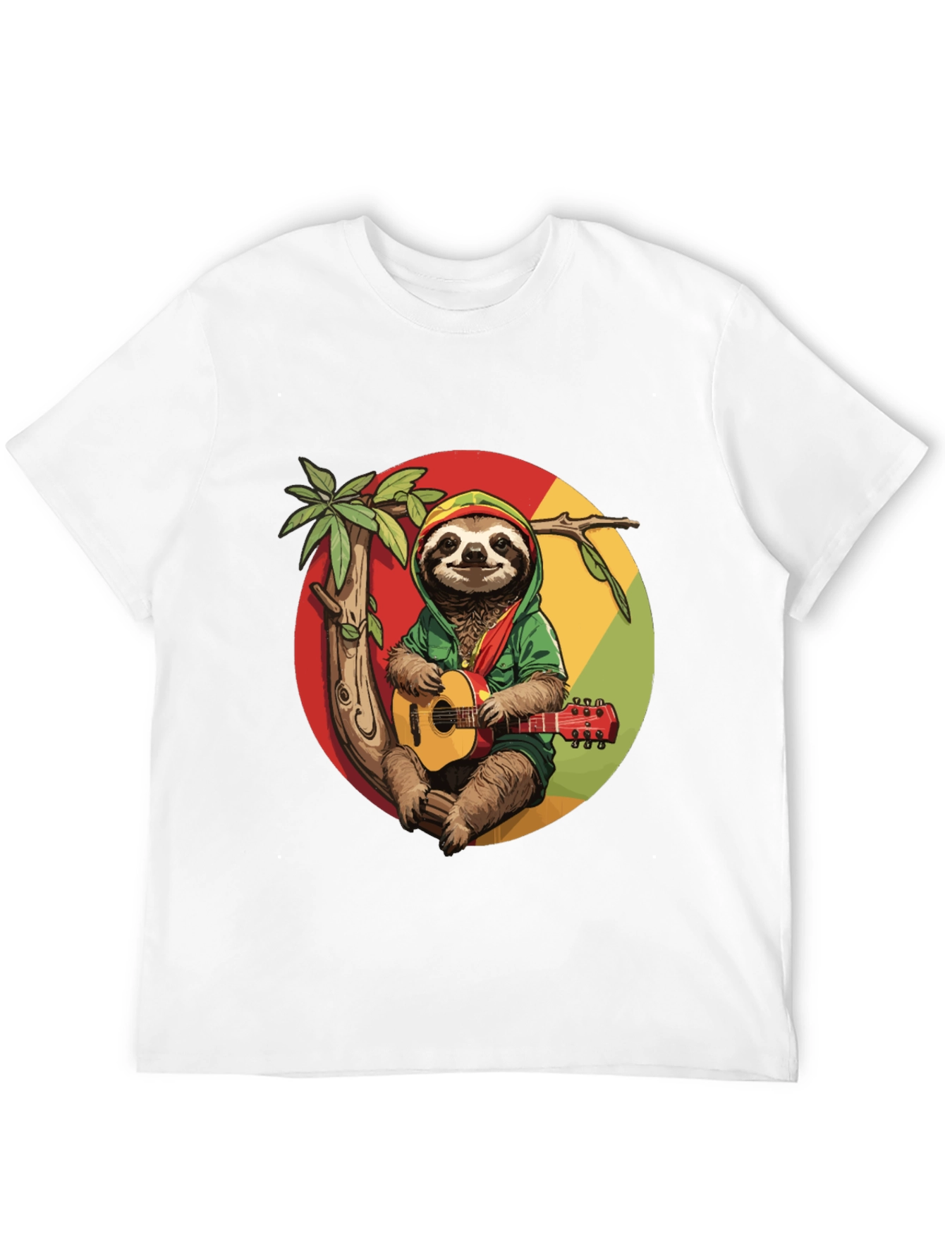 Camiseta Negra con Diseño de Perezoso Reggae