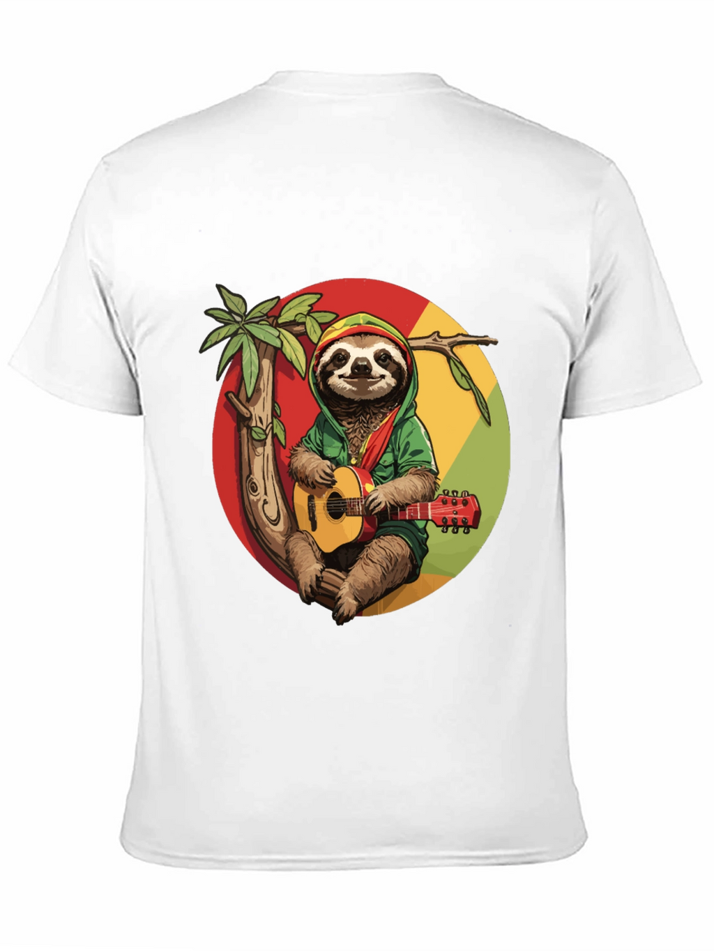 Camiseta Negra con Diseño de Perezoso Reggae