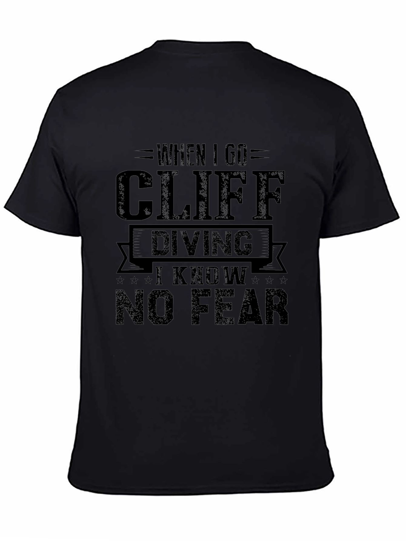 Camiseta Negra Cliff Diving - Sin Miedo
