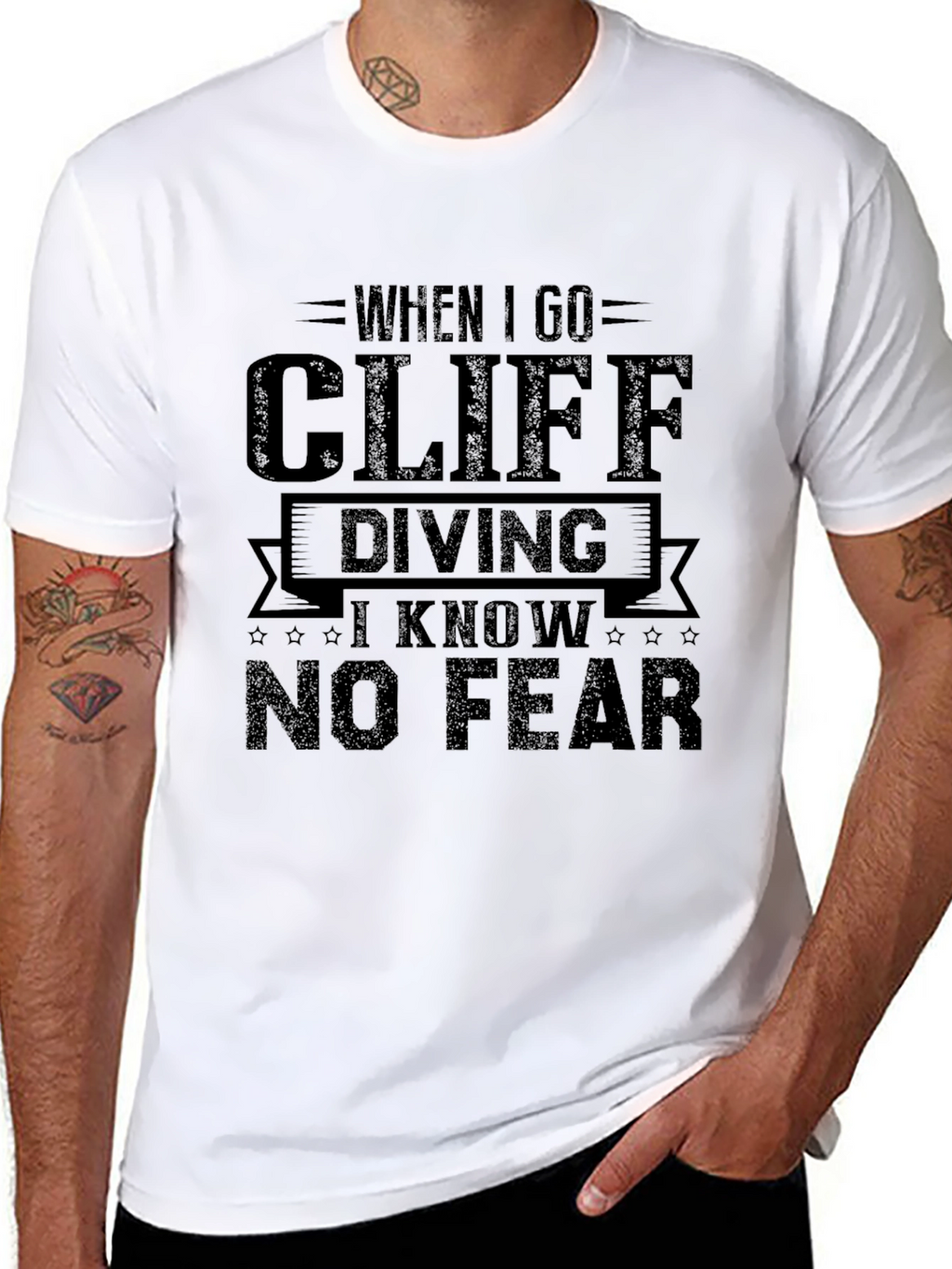 Camiseta Negra Cliff Diving - Sin Miedo