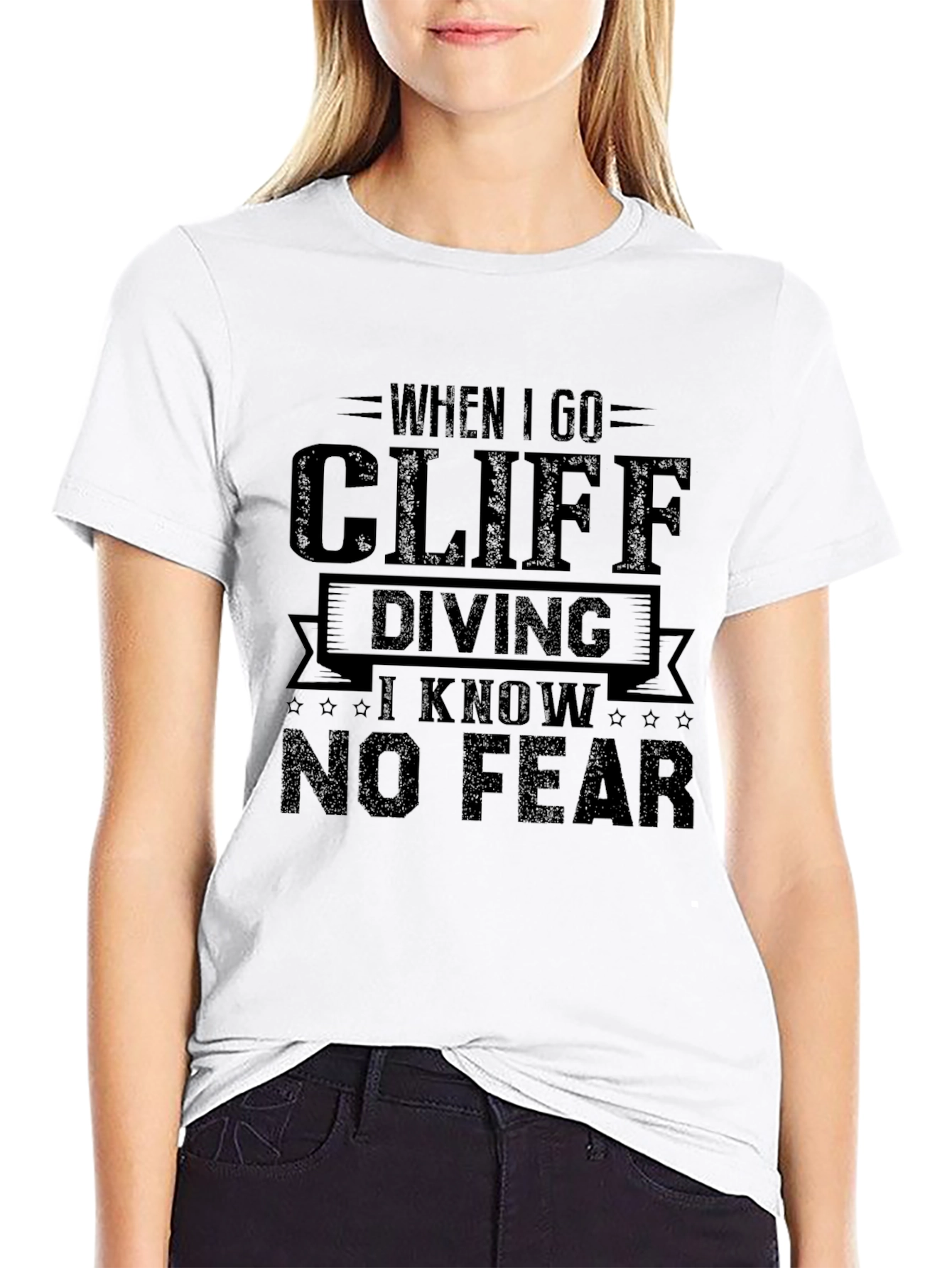 Camiseta Negra Cliff Diving - Sin Miedo