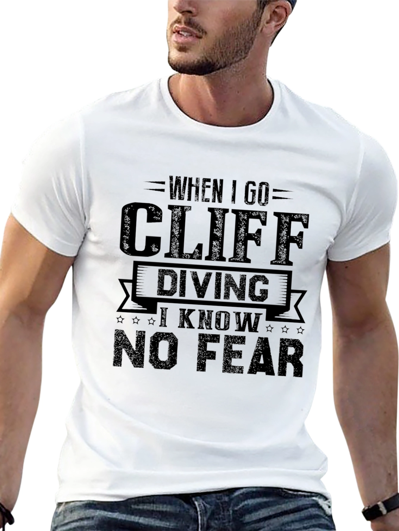 Camiseta Negra Cliff Diving - Sin Miedo