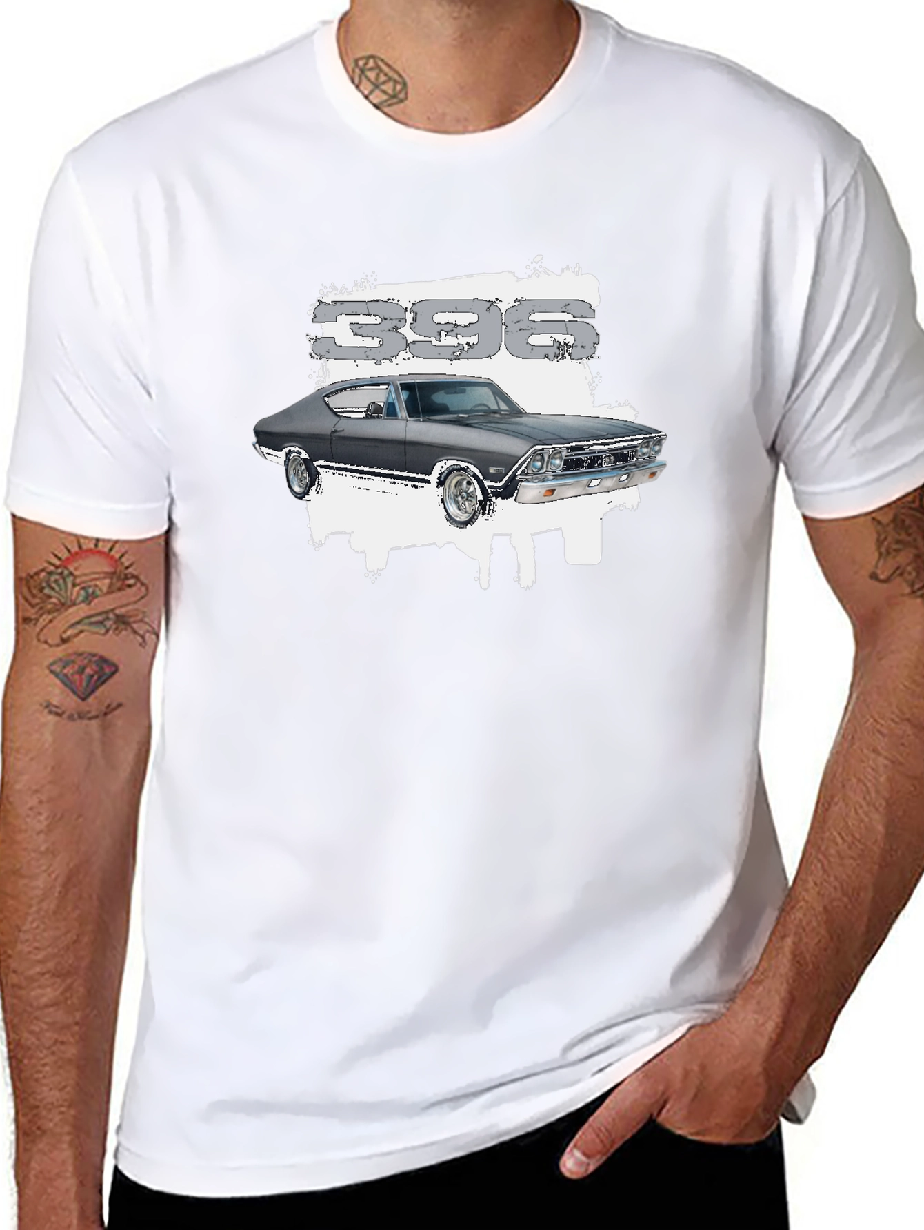 Camiseta Negra Clásica Coche 396
