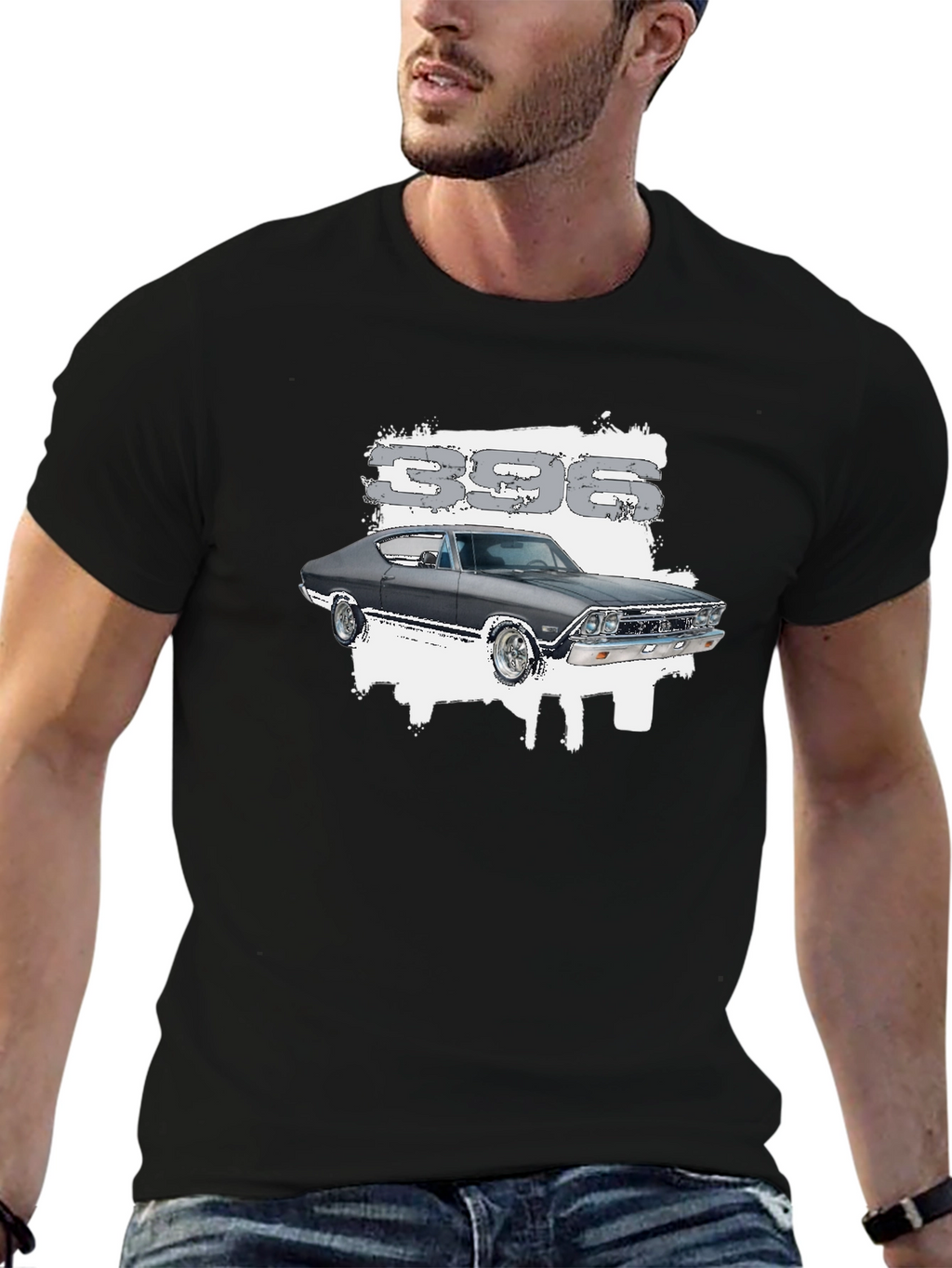 Camiseta Negra Clásica Coche 396