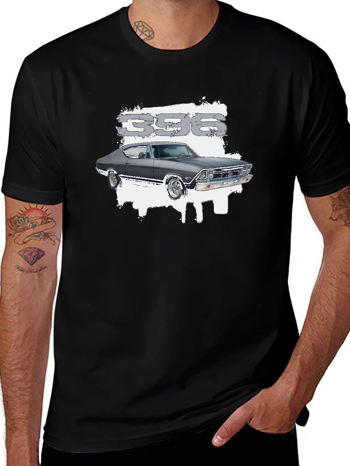 Camiseta Negra Clásica Coche 396