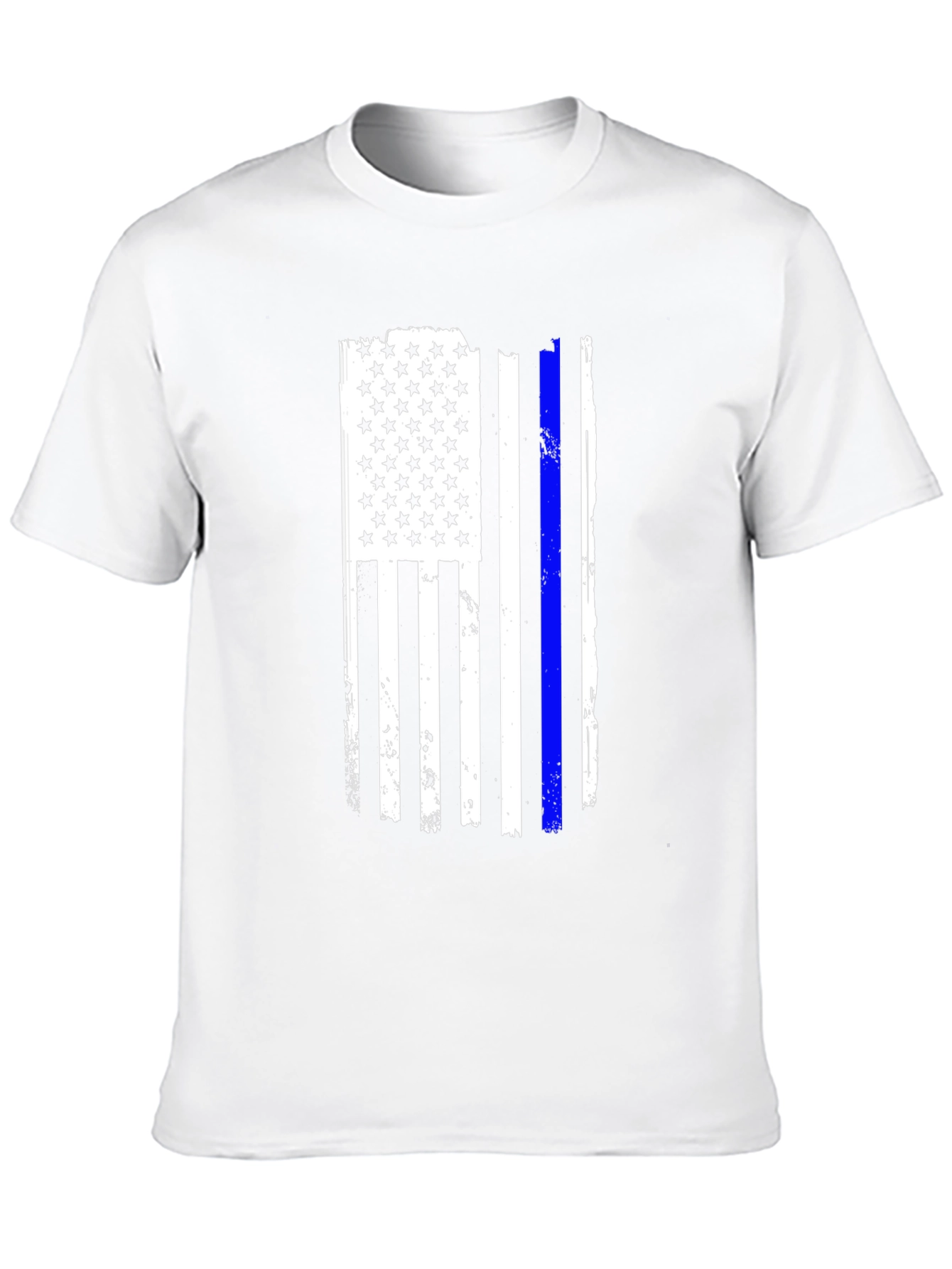 Camiseta Negra Bandera USA Línea Azul