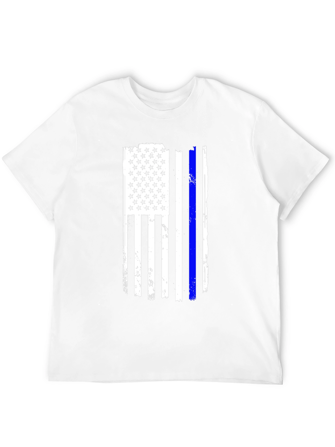 Camiseta Negra Bandera USA Línea Azul