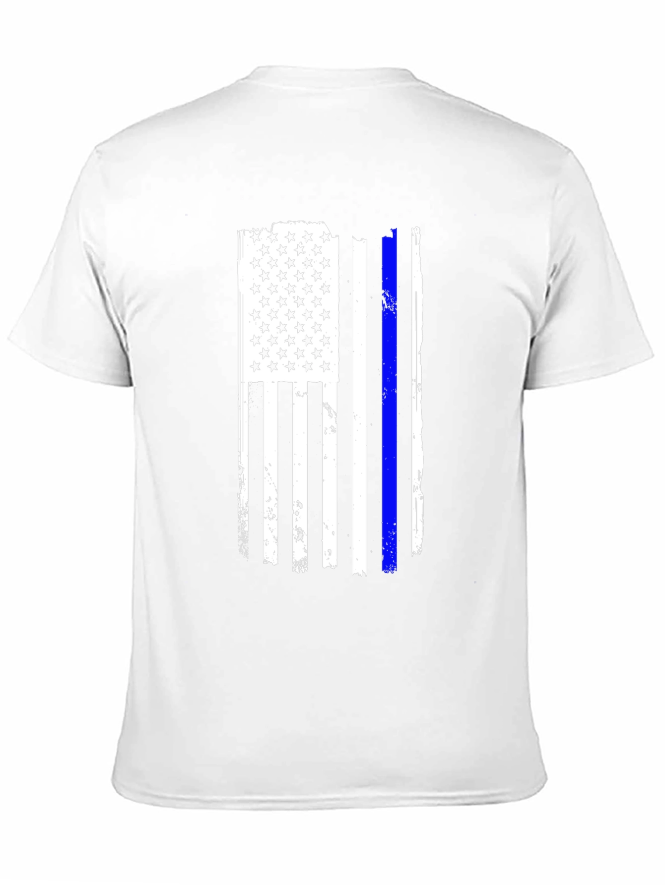 Camiseta Negra Bandera USA Línea Azul