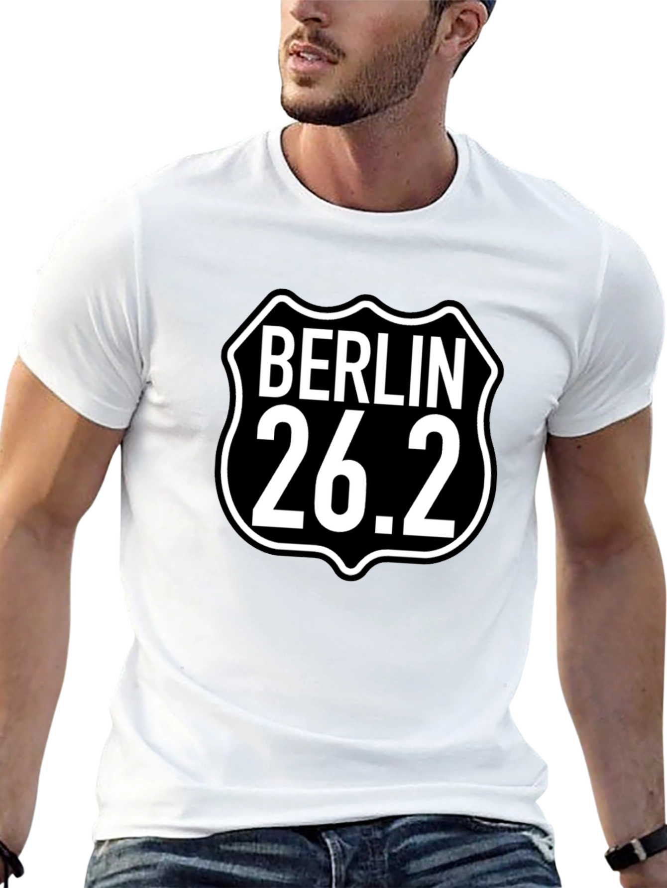 Camiseta Negra Berlín 26.2 para Corredores