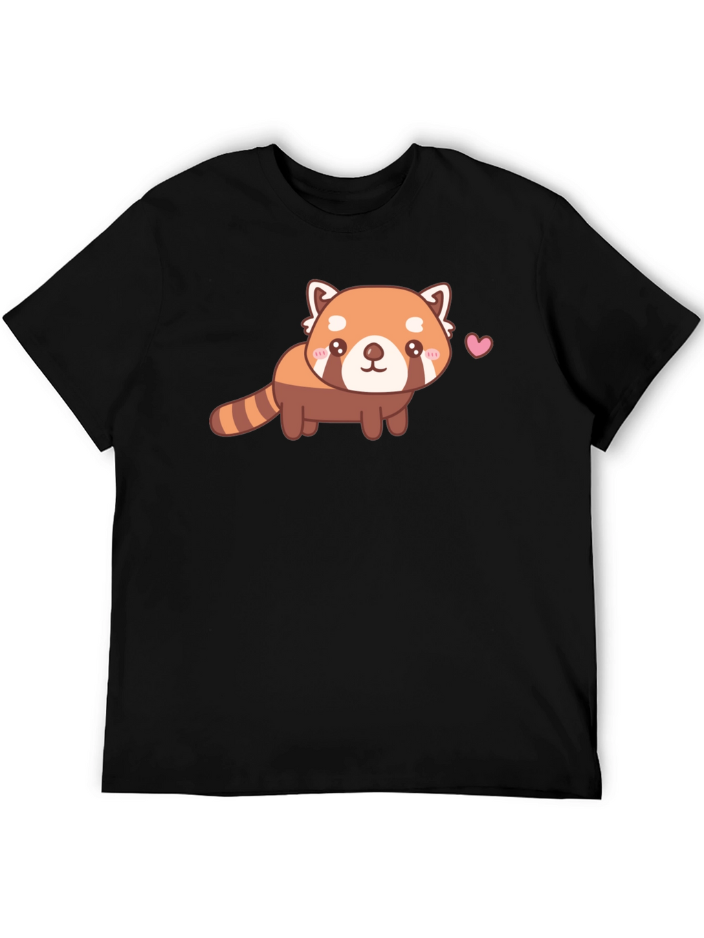 Camiseta Negra con Adorable Panda Rojo