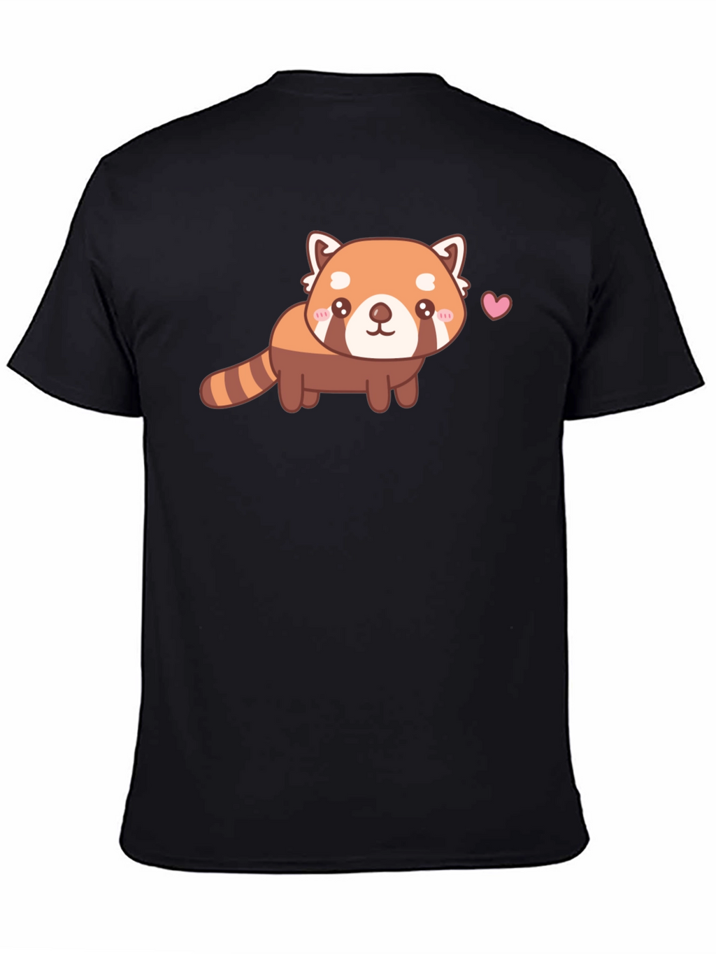 Camiseta Negra con Adorable Panda Rojo