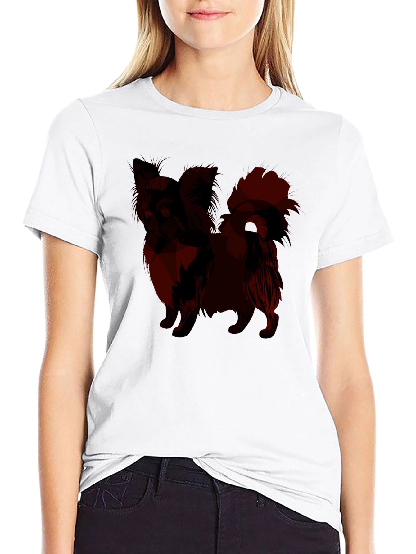 Camiseta Negra con Diseño de Chihuahua