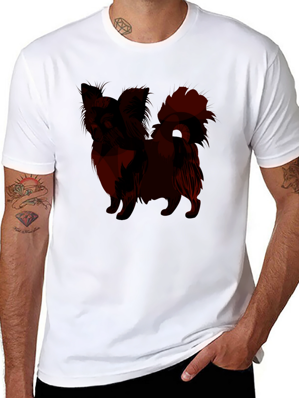 Camiseta Negra con Diseño de Chihuahua