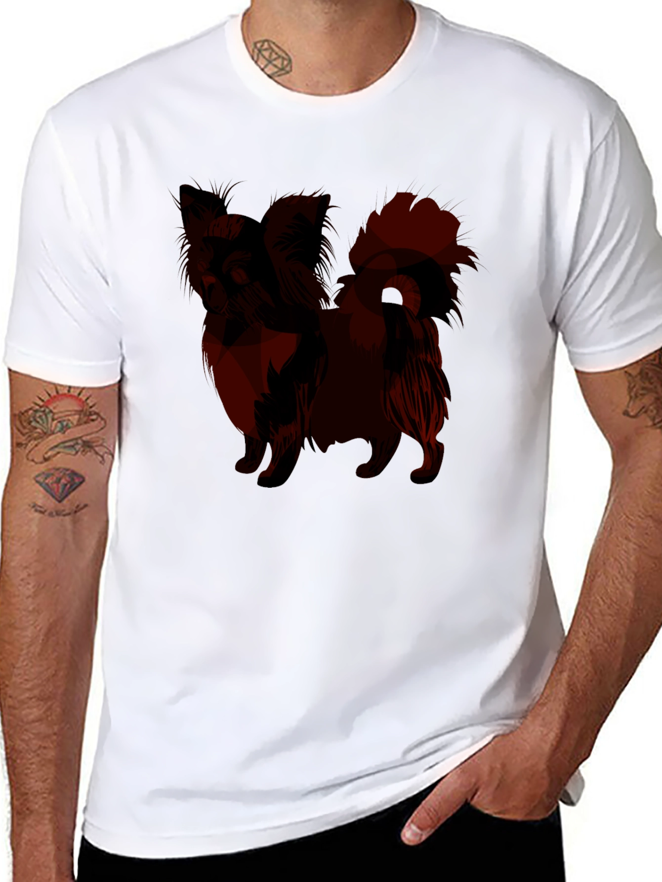 Camiseta Negra con Diseño de Chihuahua