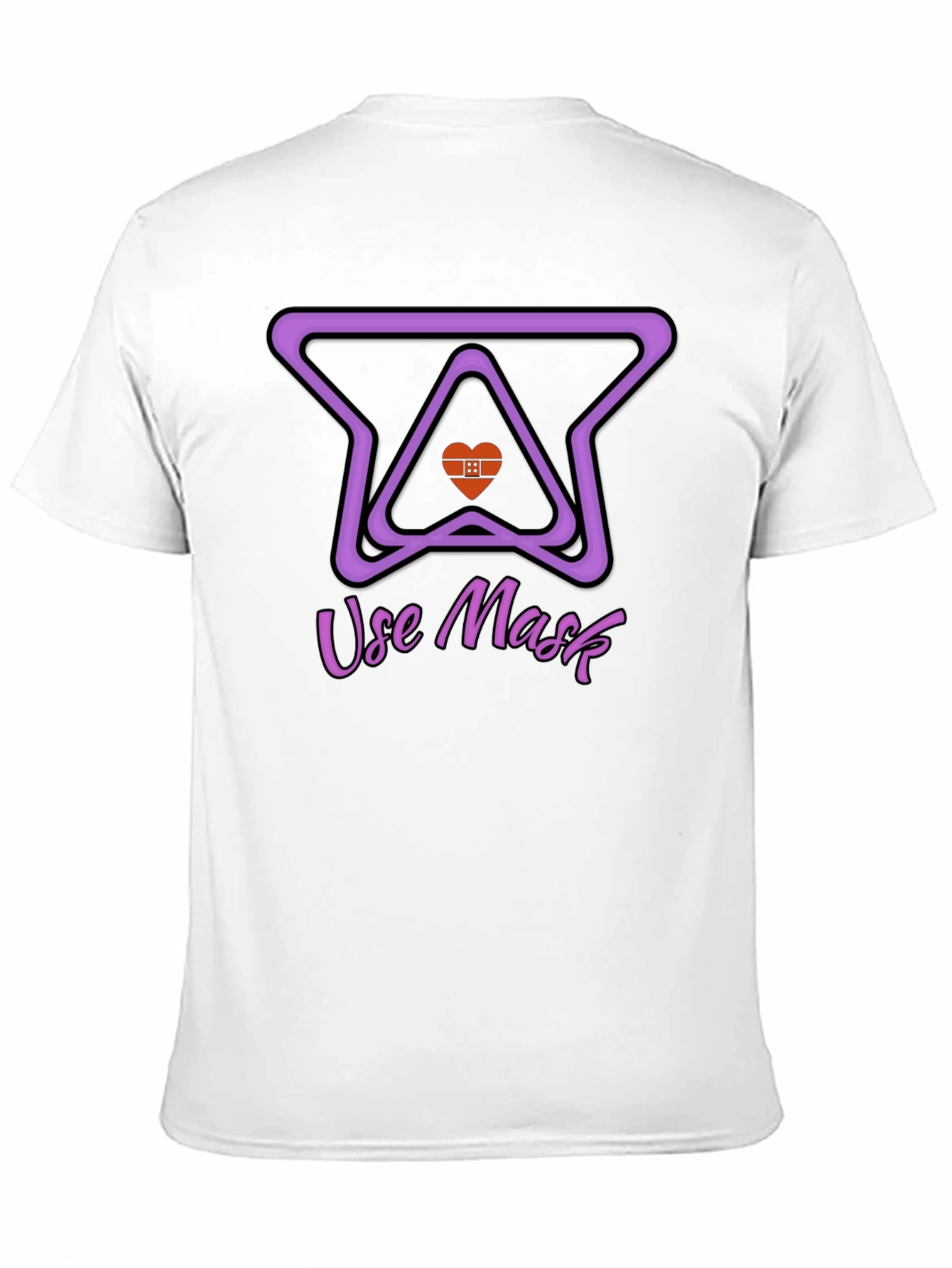 Camiseta Negra con Diseño de Mascarilla y Corazón