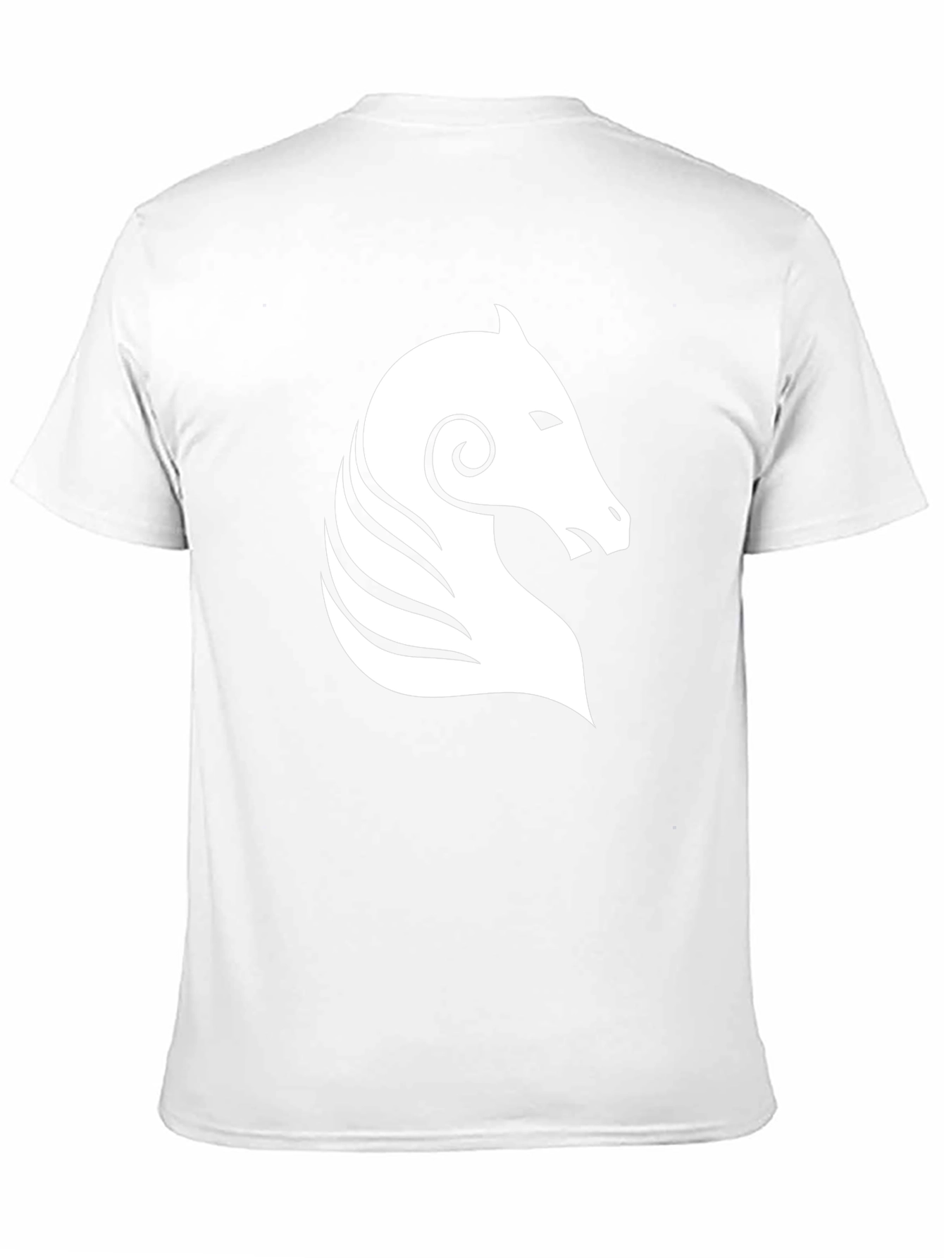Camiseta Negra con Diseño de Cabeza de Caballo Blanco