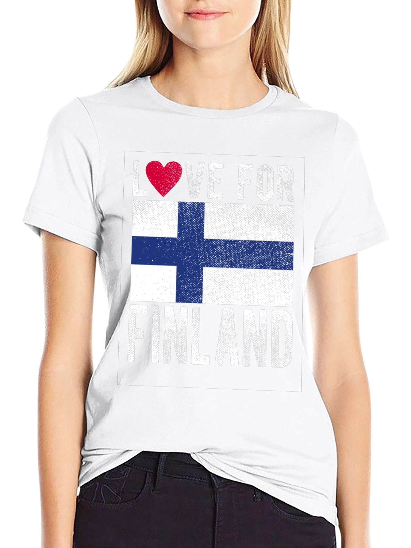 Camiseta Amor Por Finlandia Diseño Bandera Finlandesa