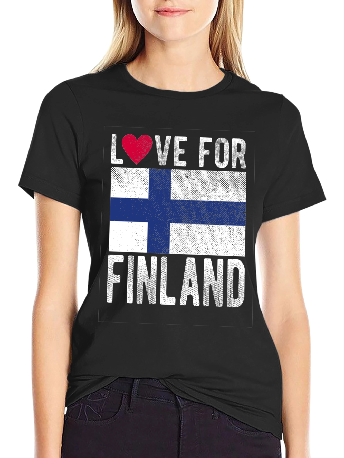 Camiseta Amor Por Finlandia Diseño Bandera Finlandesa