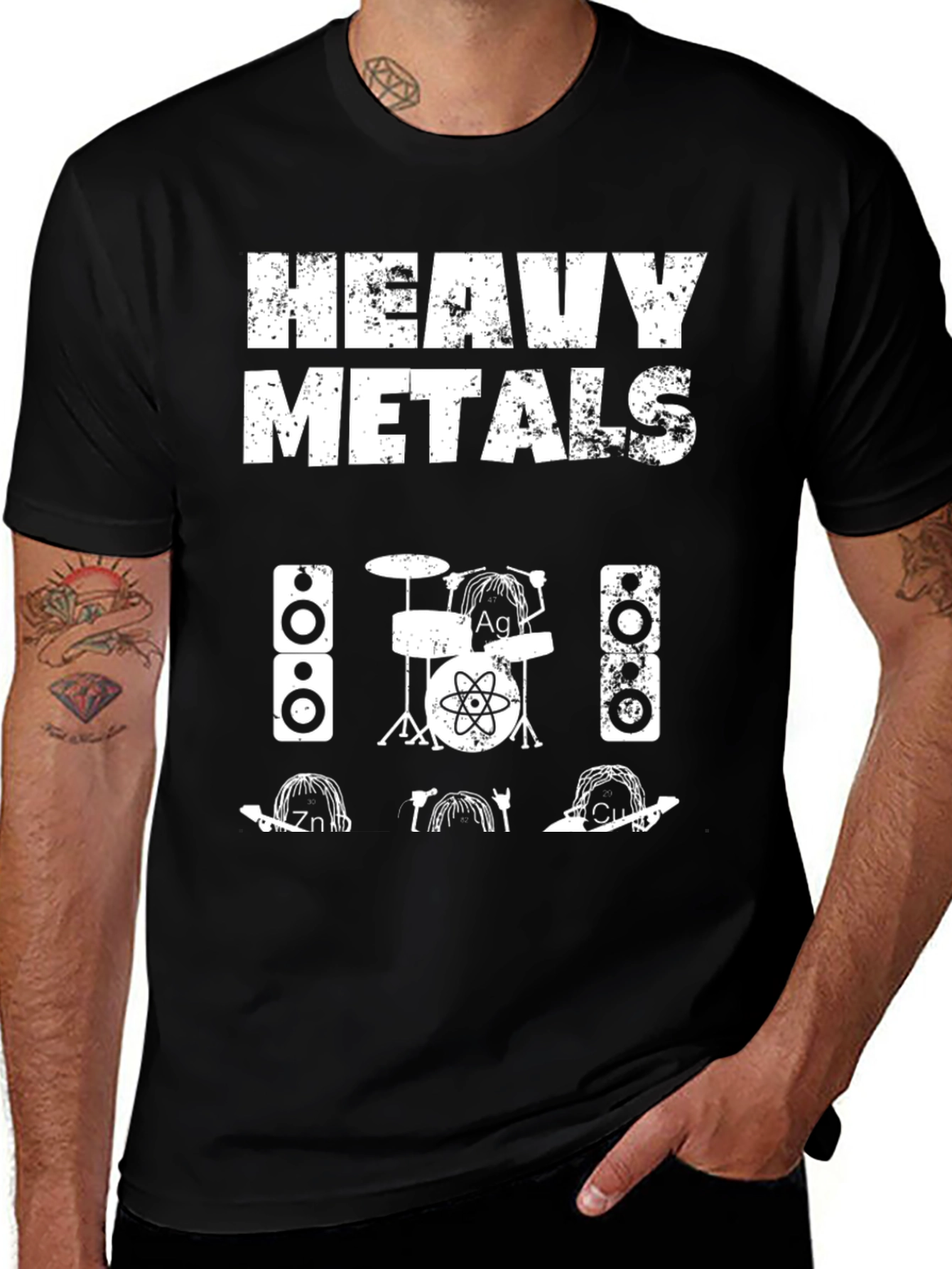 Camiseta Heavy Metals - Diseño Química y Música