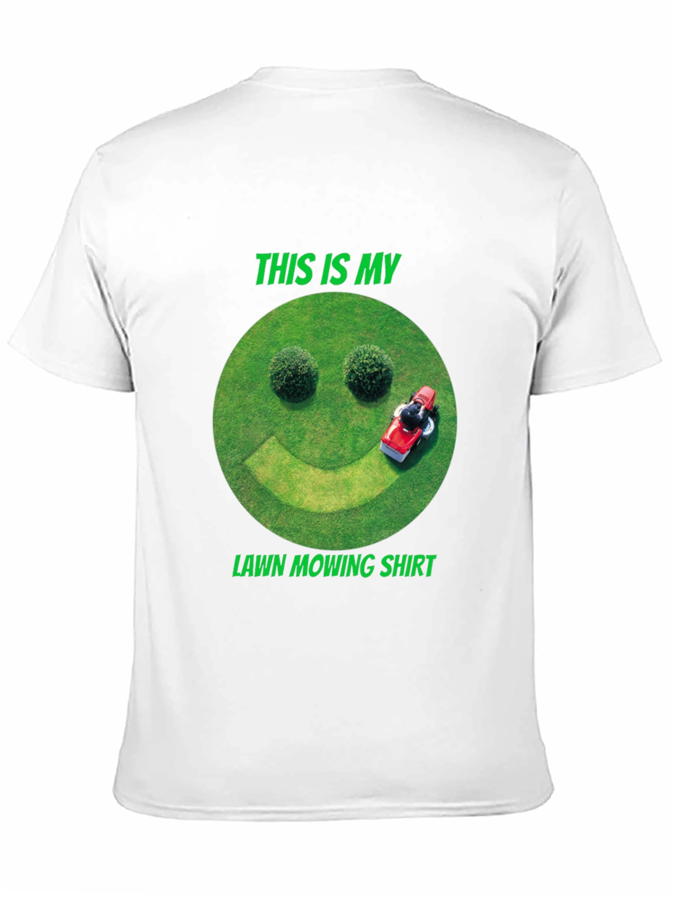 Camiseta Divertida de Cortar Césped - Diseño Smiley Verde