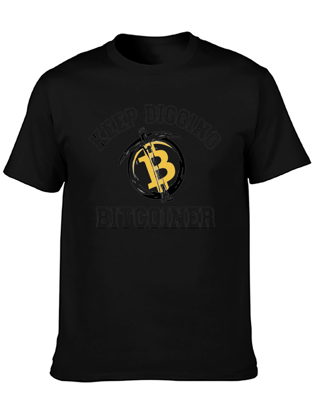 Camiseta Hombre Bitcoin Keep Digging - Negra