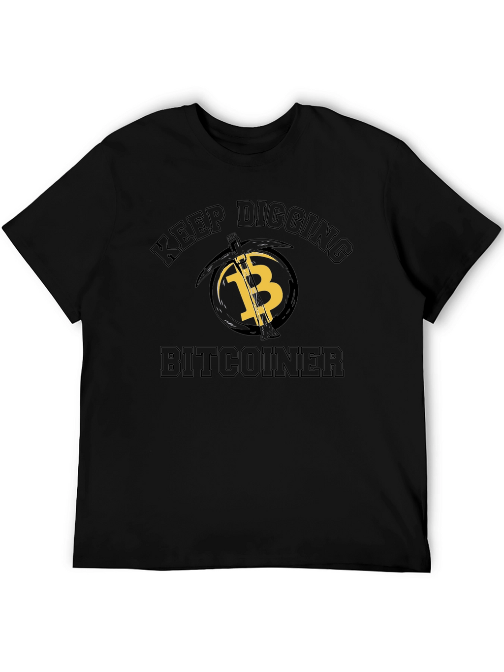 Camiseta Hombre Bitcoin Keep Digging - Negra