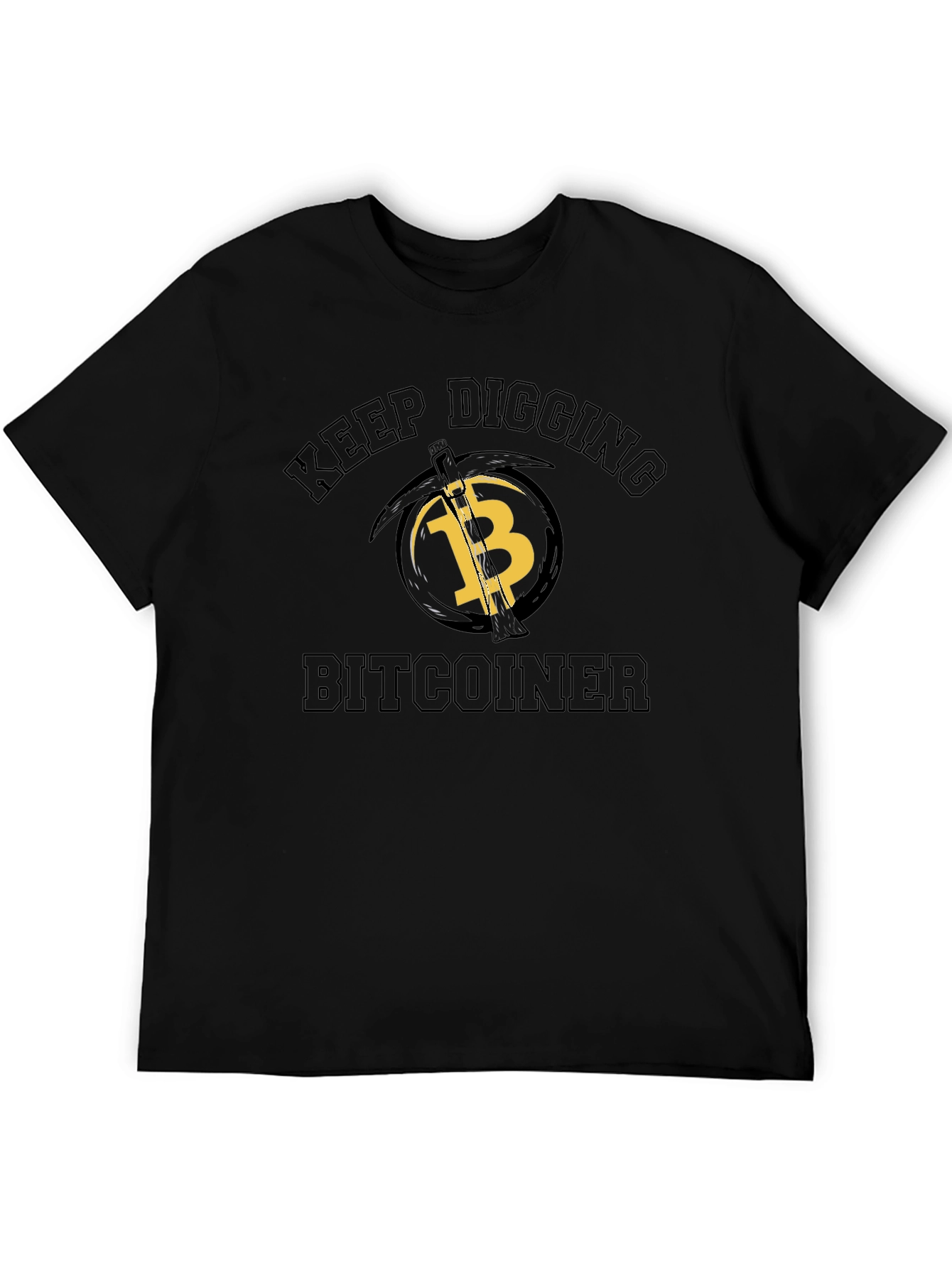 Camiseta Hombre Bitcoin Keep Digging - Negra