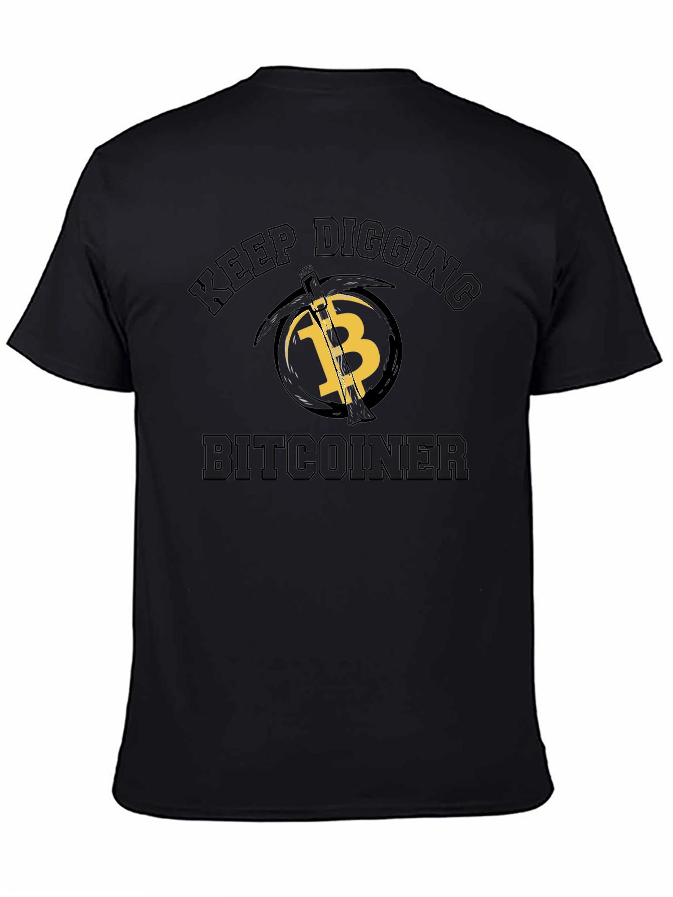 Camiseta Hombre Bitcoin Keep Digging - Negra