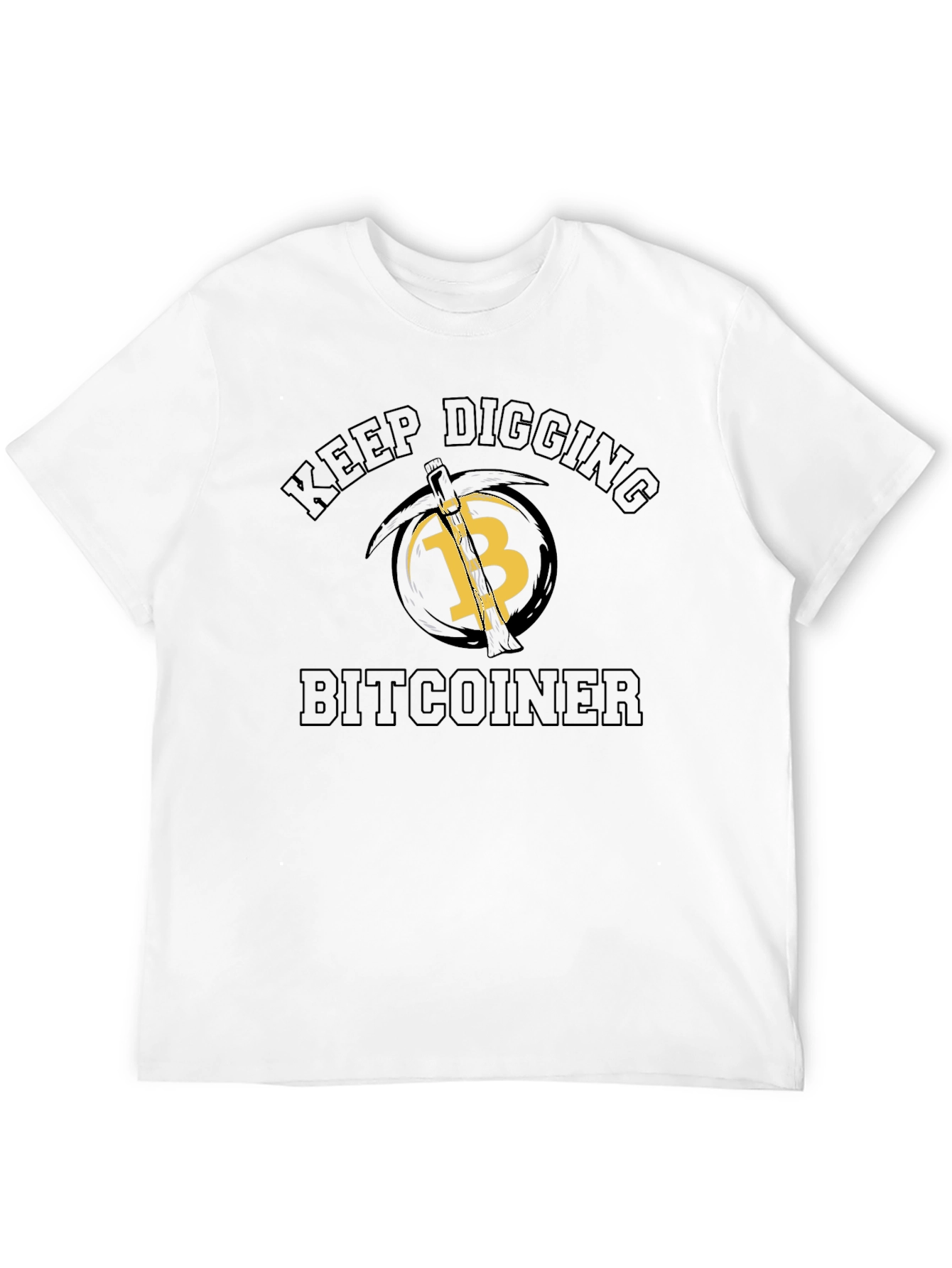 Camiseta Hombre Bitcoin Keep Digging - Negra