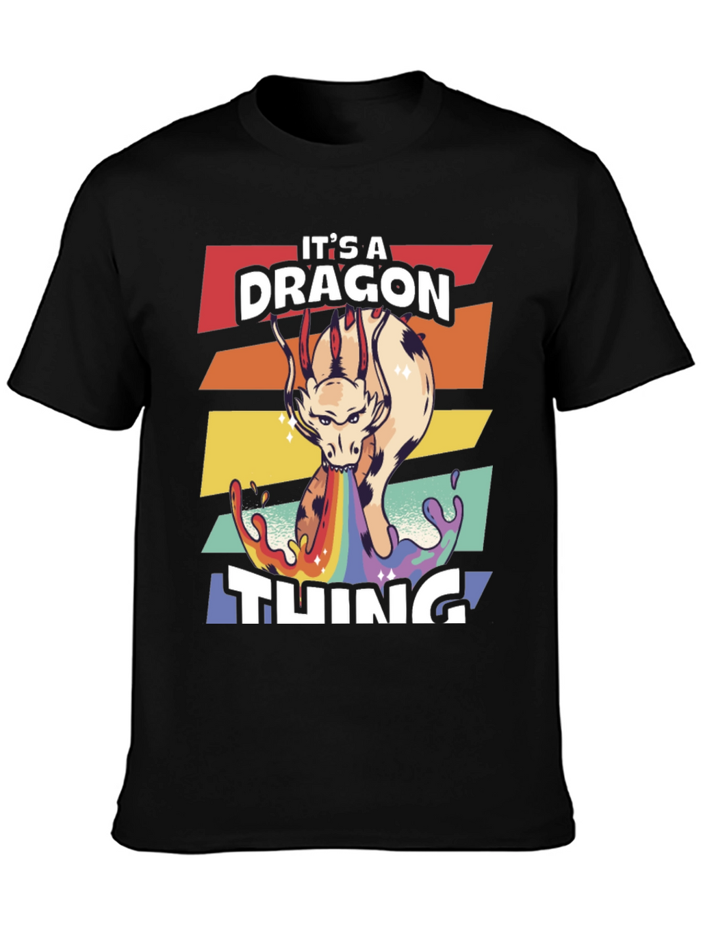 Camiseta Negra con Diseño de Dragón