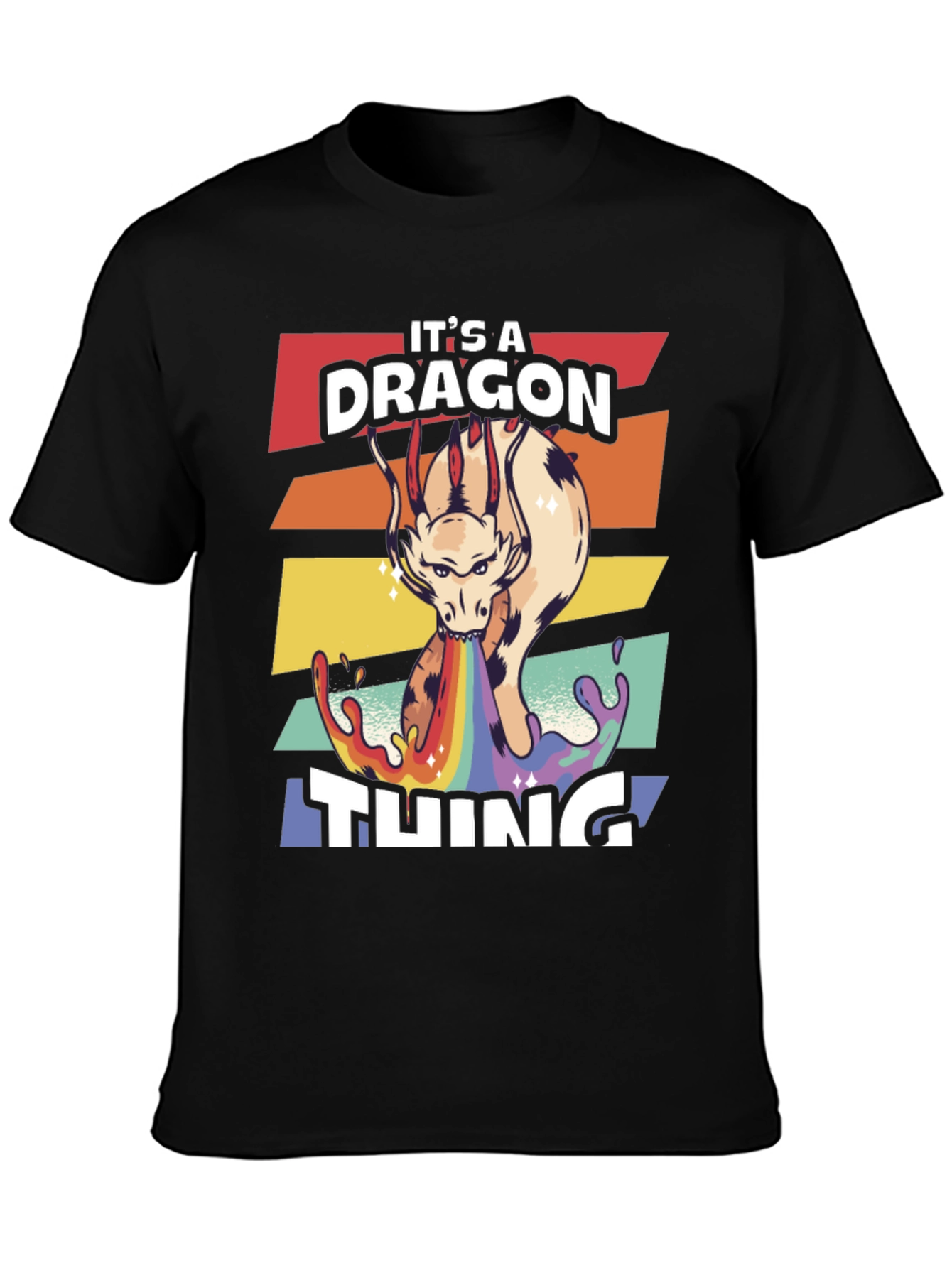 Camiseta Negra con Diseño de Dragón