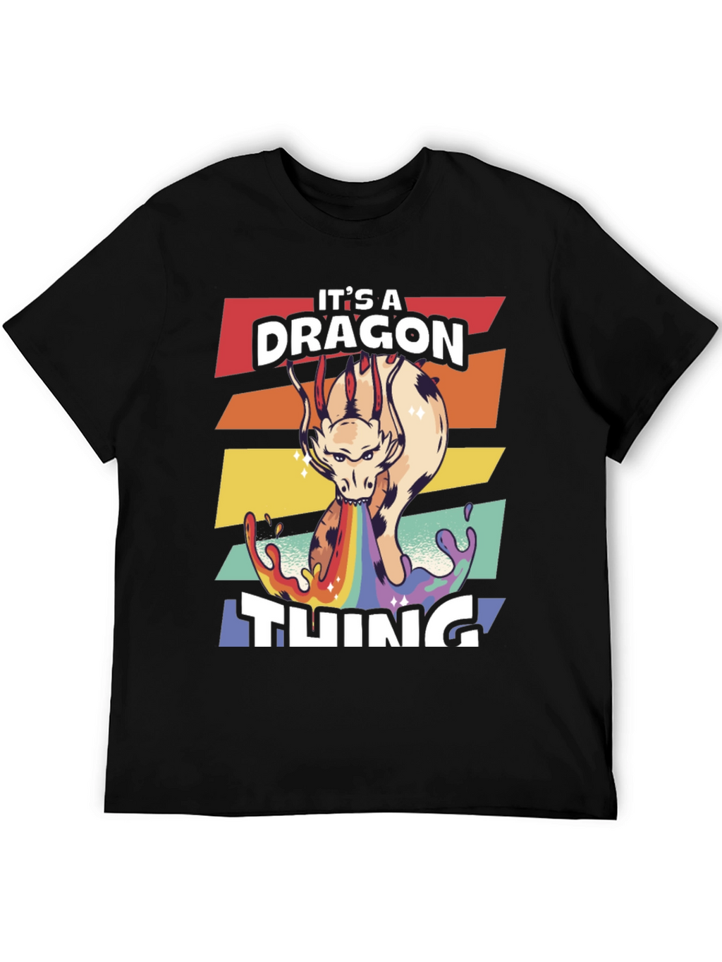 Camiseta Negra con Diseño de Dragón