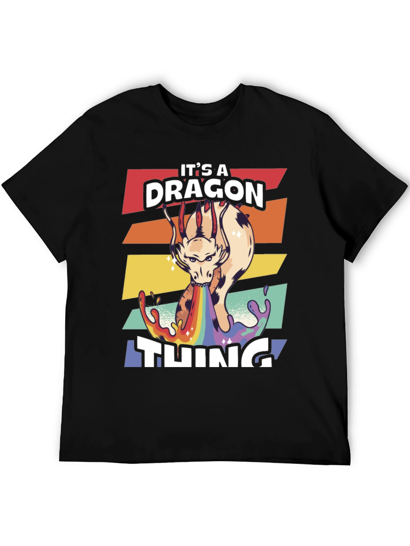 Camiseta Negra con Diseño de Dragón