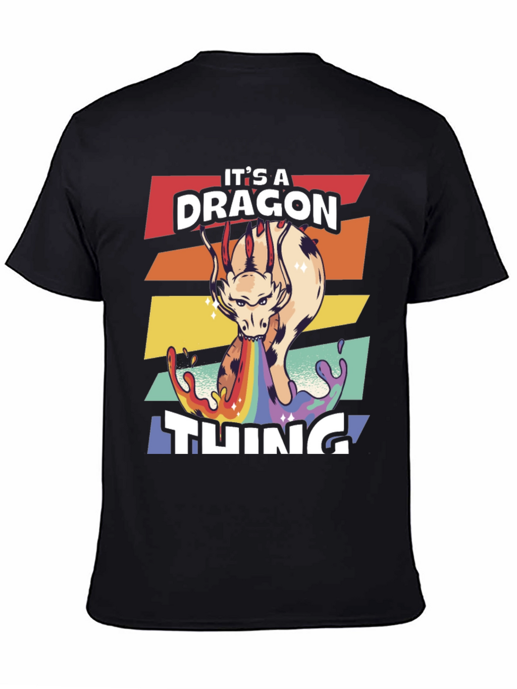 Camiseta Negra con Diseño de Dragón