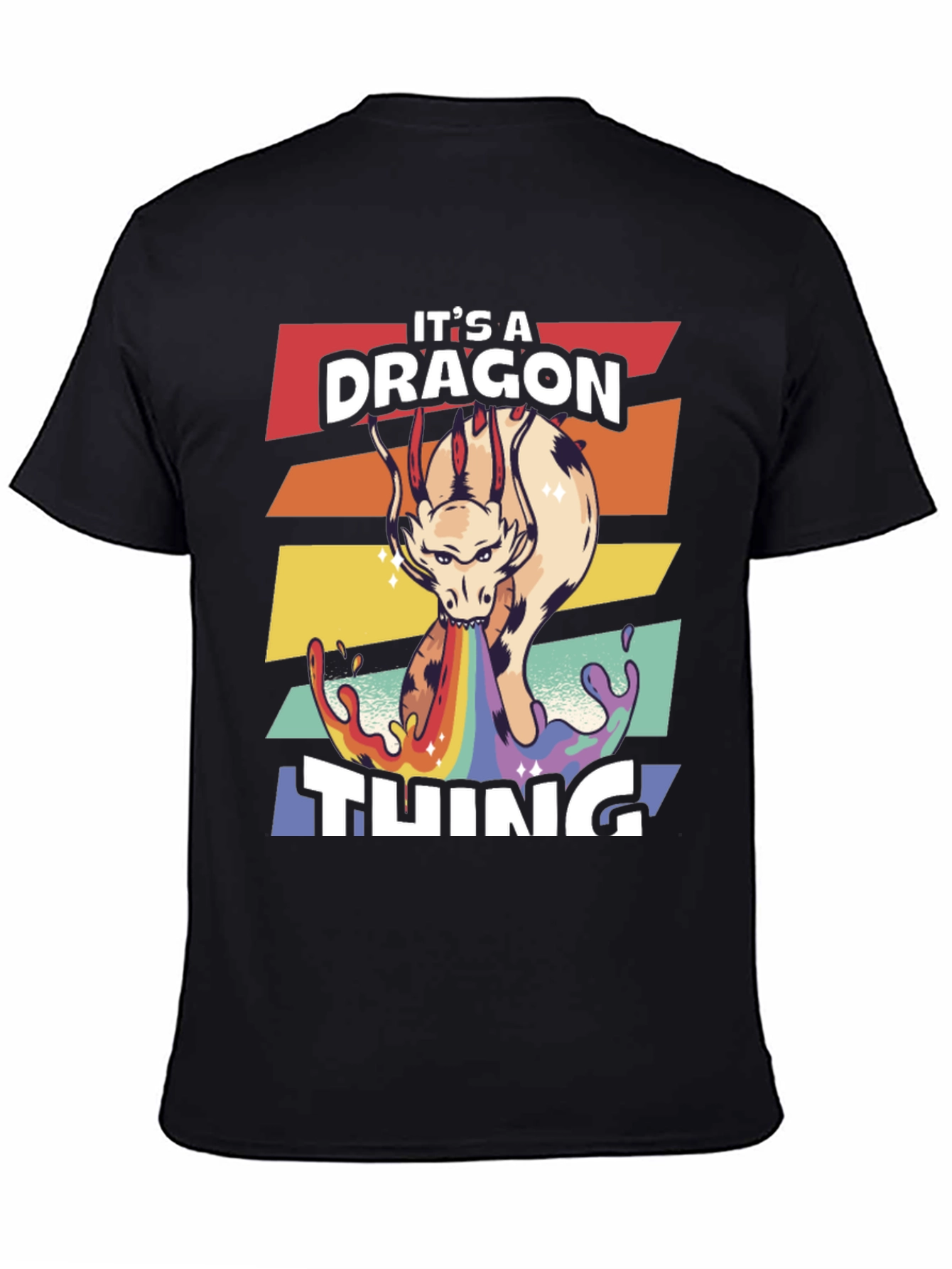 Camiseta Negra con Diseño de Dragón