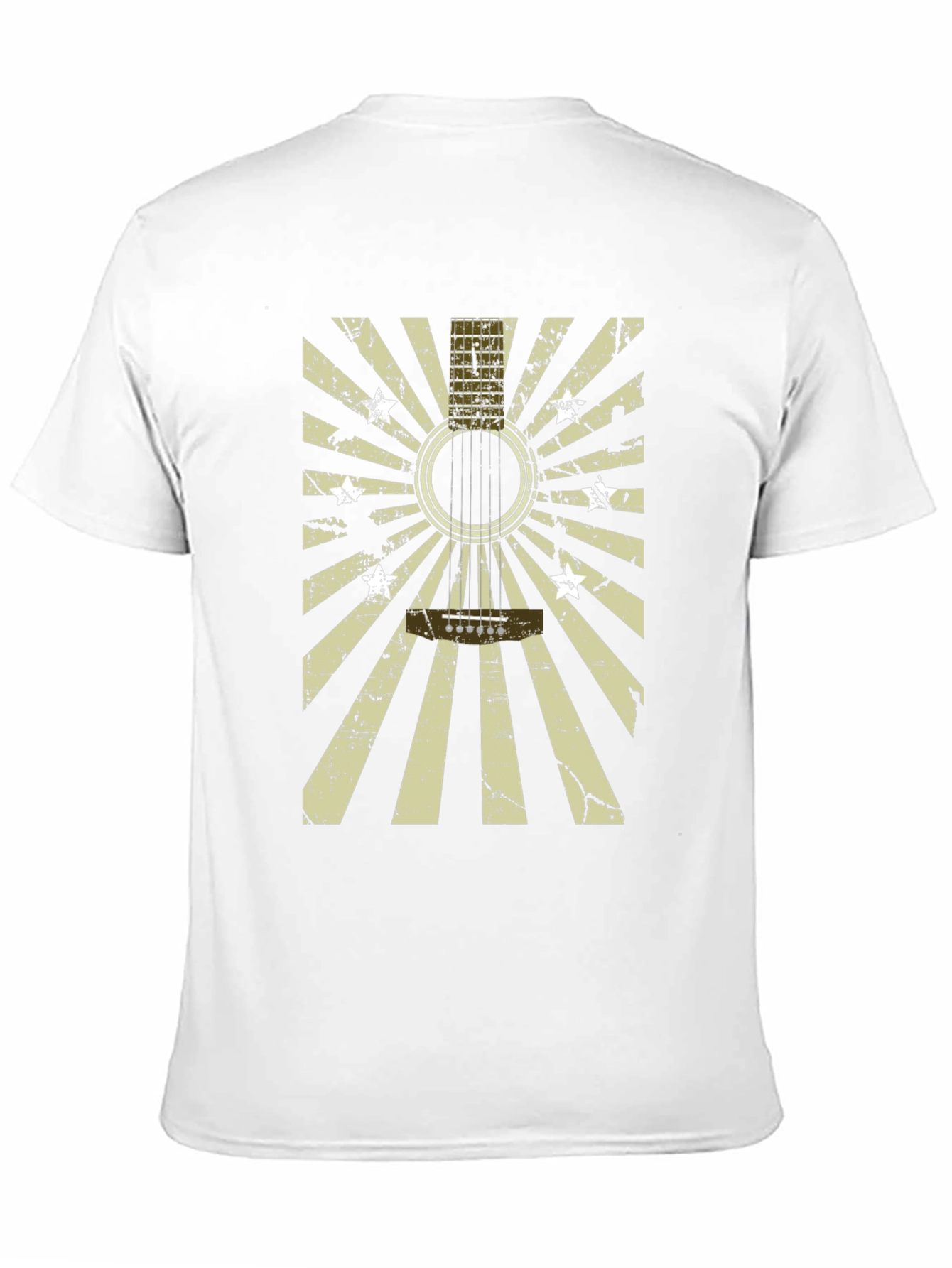 Camiseta Negra con Diseño de Guitarra Vintage