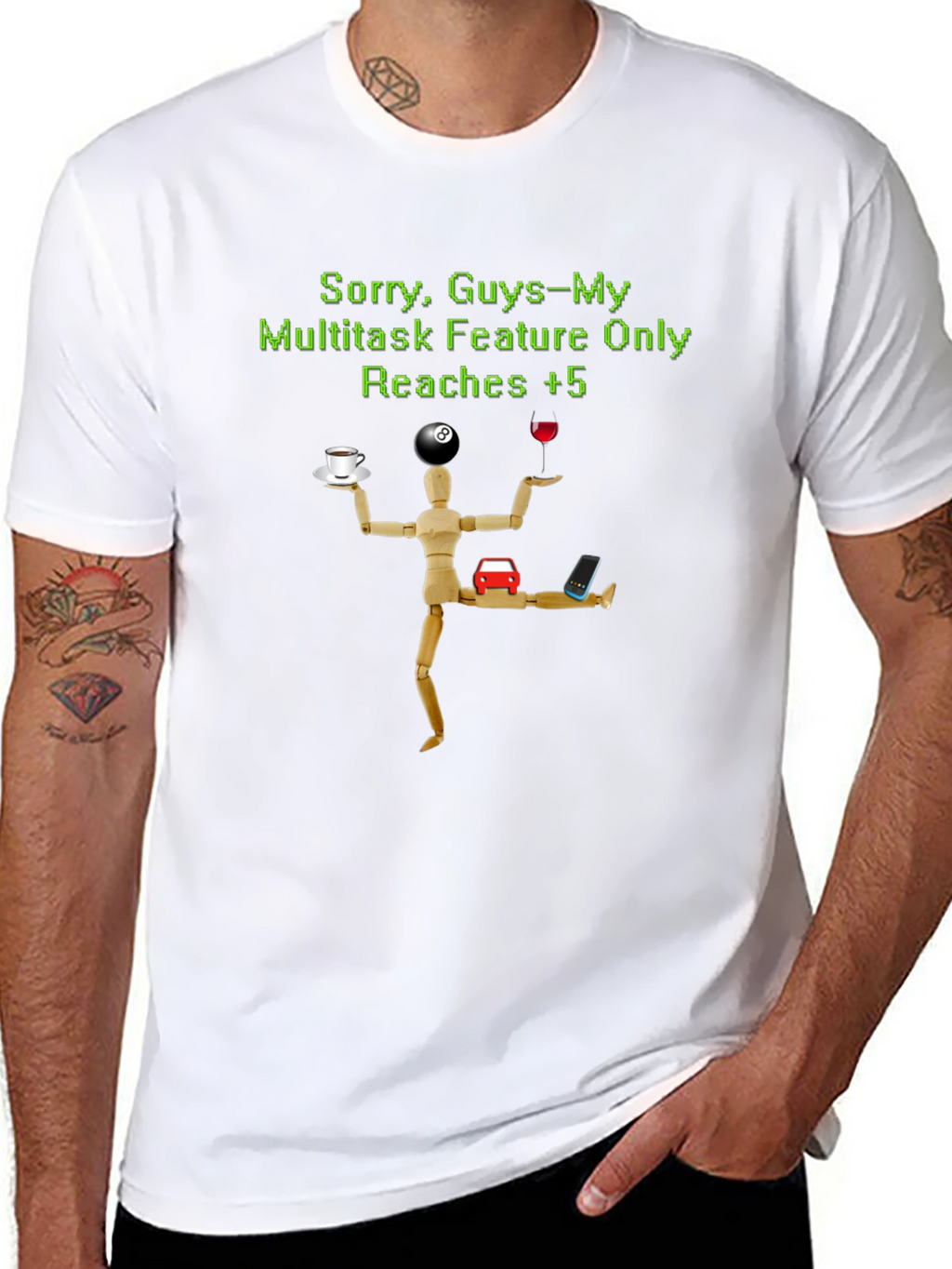 Camiseta Hombre Multitarea Divertida