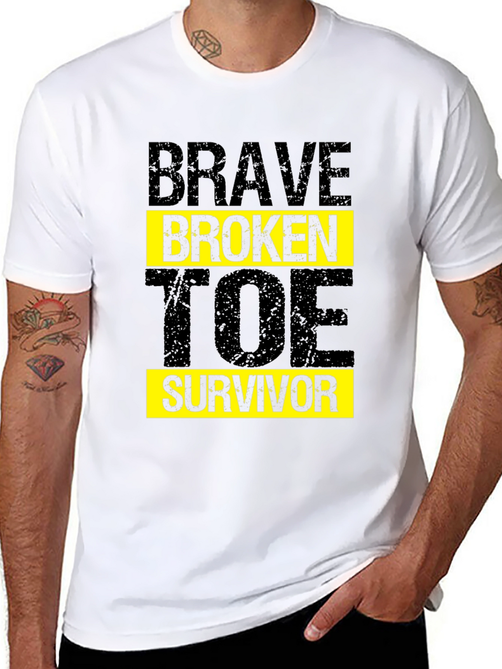 Camiseta Negra Brave Broken Toe Survivor