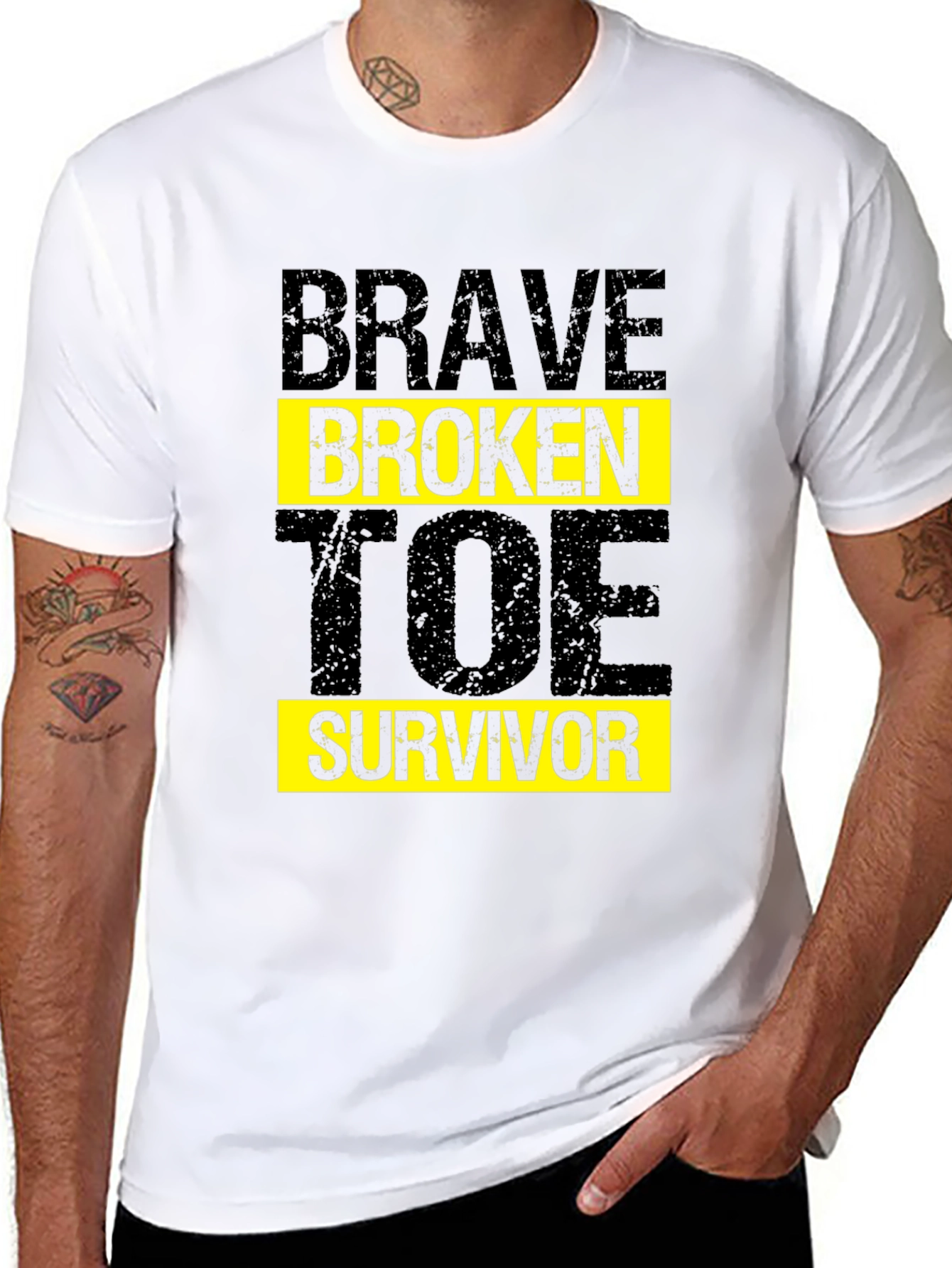 Camiseta Negra Brave Broken Toe Survivor