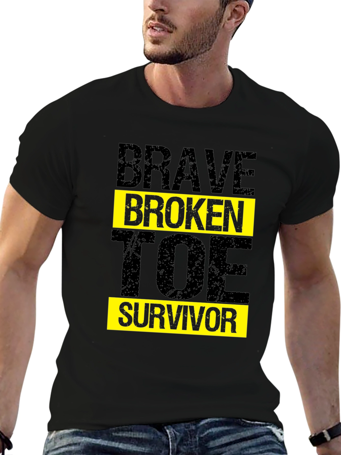Camiseta Negra Brave Broken Toe Survivor