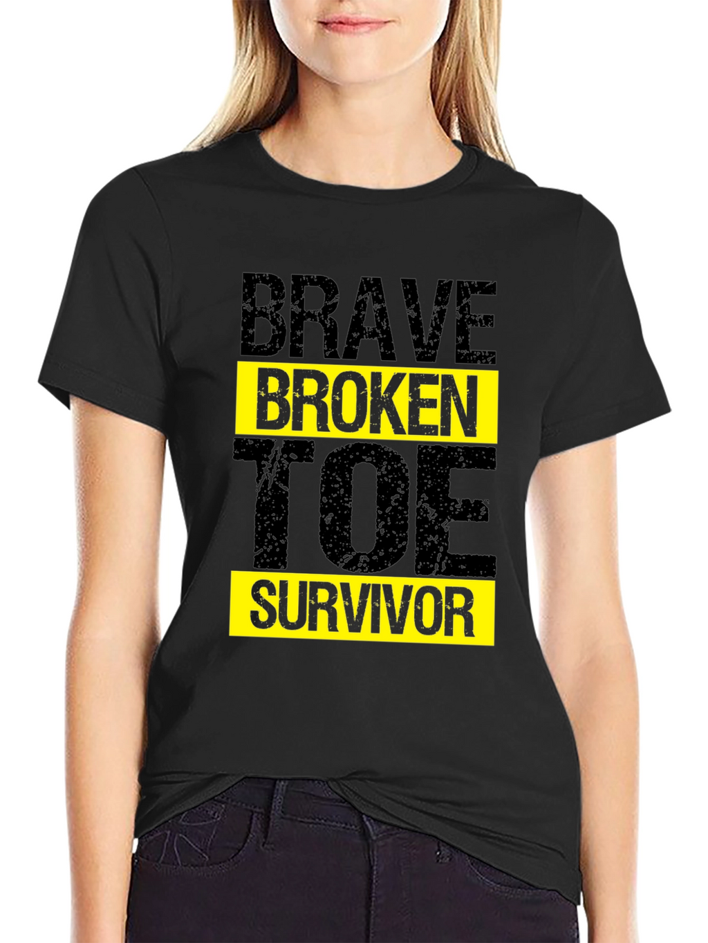 Camiseta Negra Brave Broken Toe Survivor