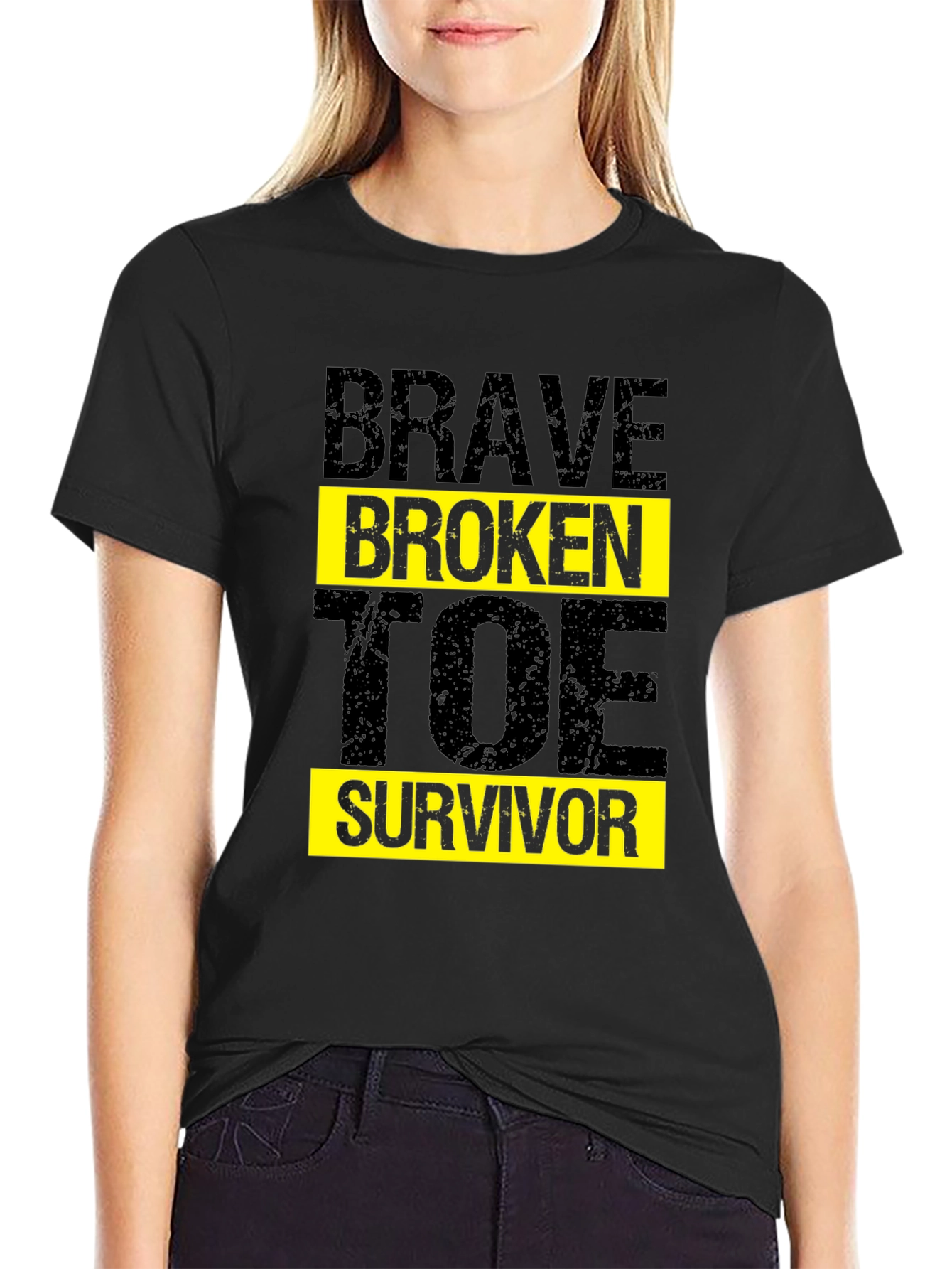 Camiseta Negra Brave Broken Toe Survivor